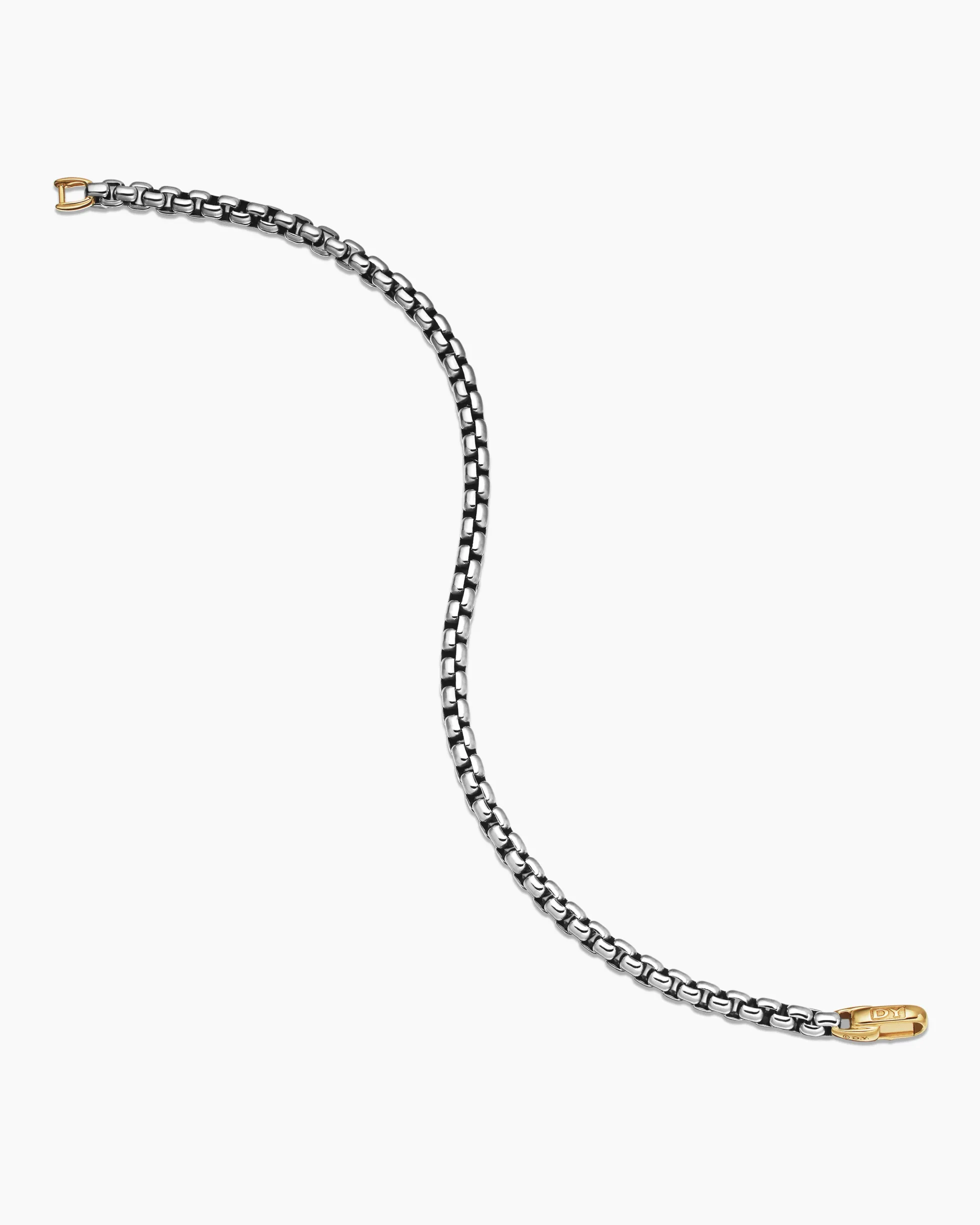DY Bel Aire Box Chain Bracelet Sterling Silver with 14K Yellow Gold, 4mm