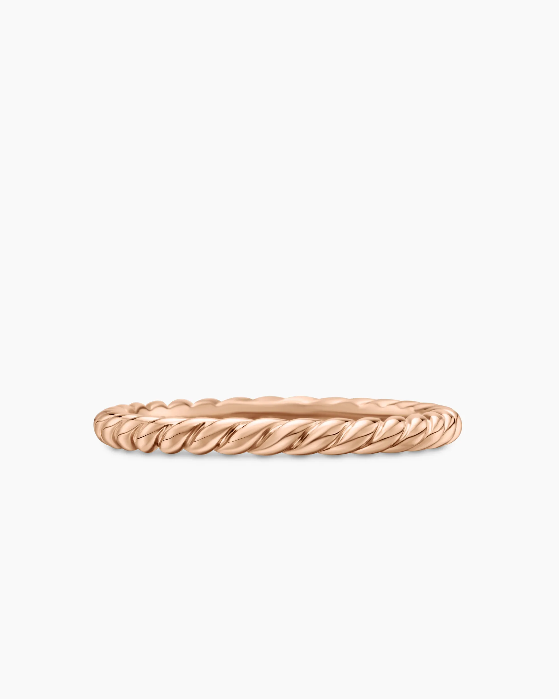 DY Cable Band Ring 18K Rose Gold, 2mm