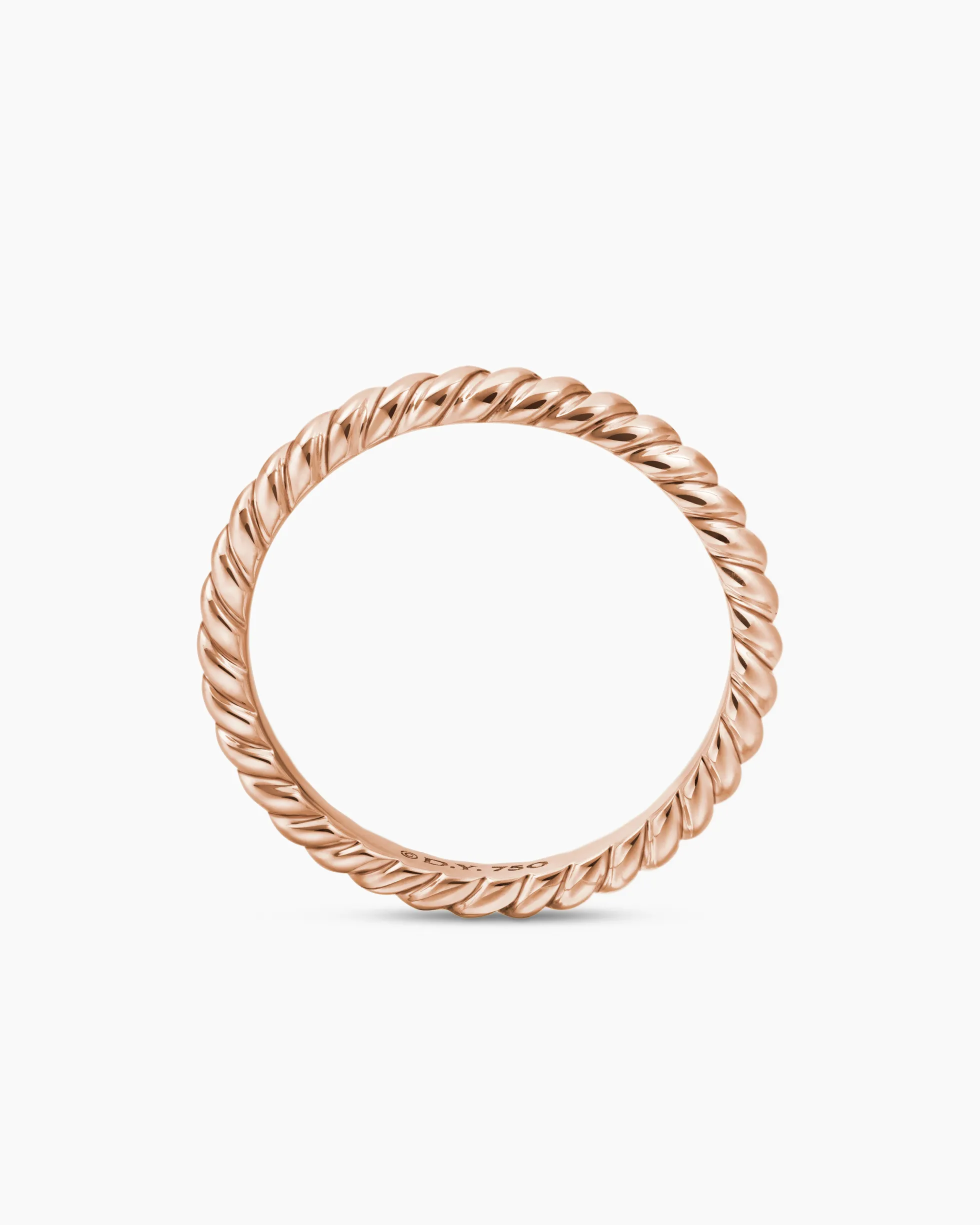 DY Cable Band Ring 18K Rose Gold, 2mm