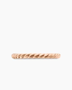 DY Cable Band Ring 18K Rose Gold, 2mm