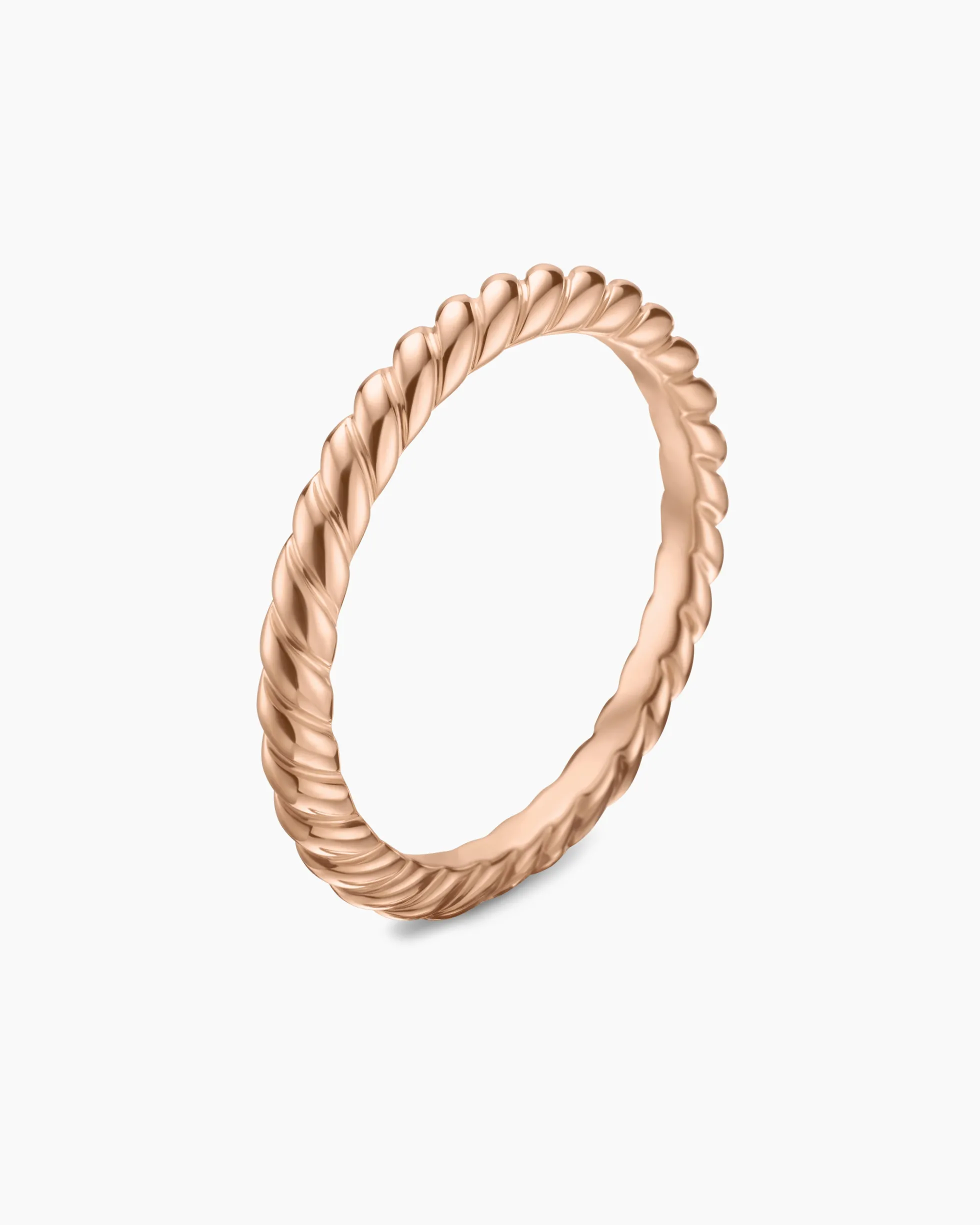 DY Cable Band Ring 18K Rose Gold, 2mm