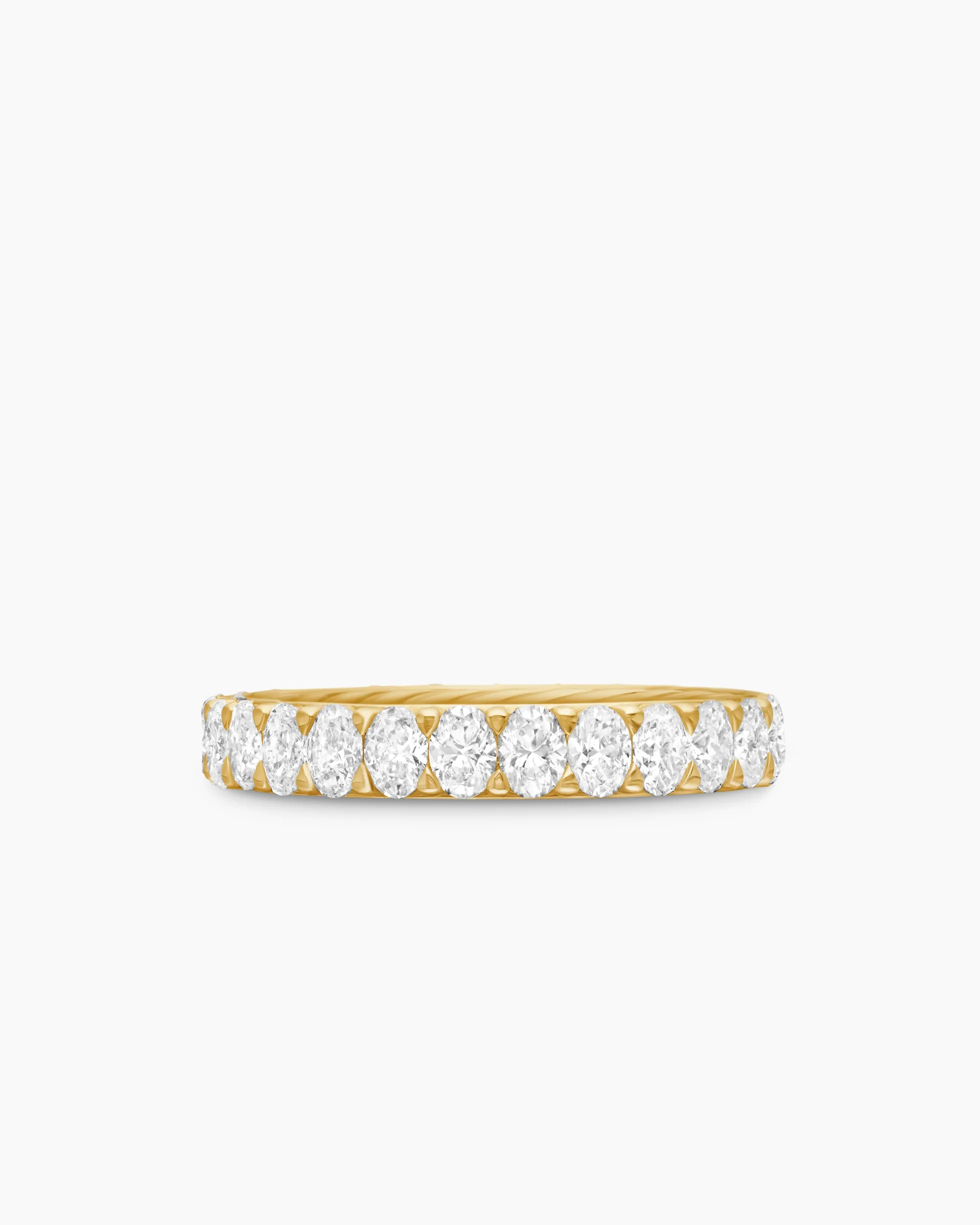 DY Eden Eternity Band Ring 18K Yellow Gold with Oval Diamonds, 3.5mm