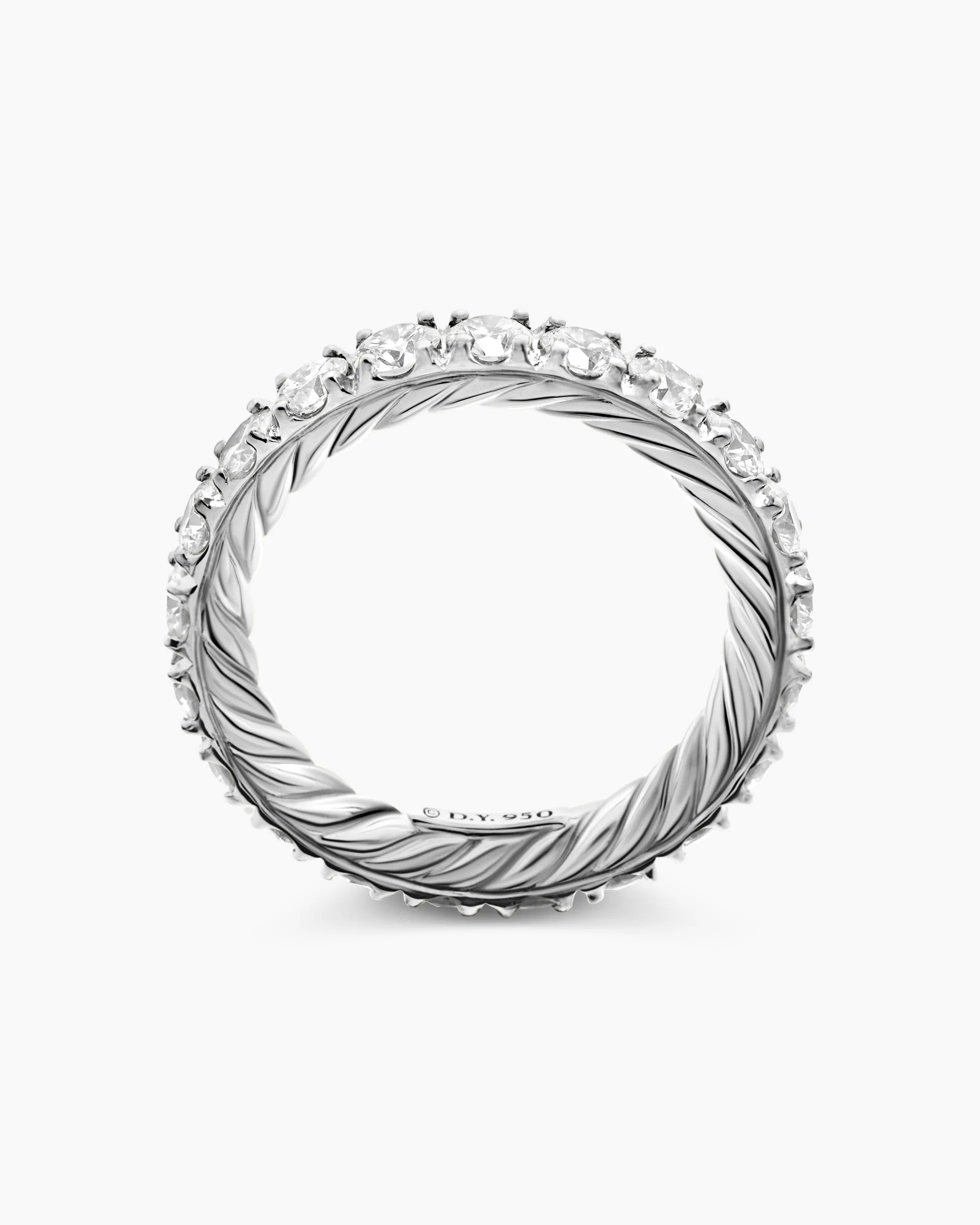 DY Eden Eternity Band Ring Platinum with Diamonds, 3.2mm