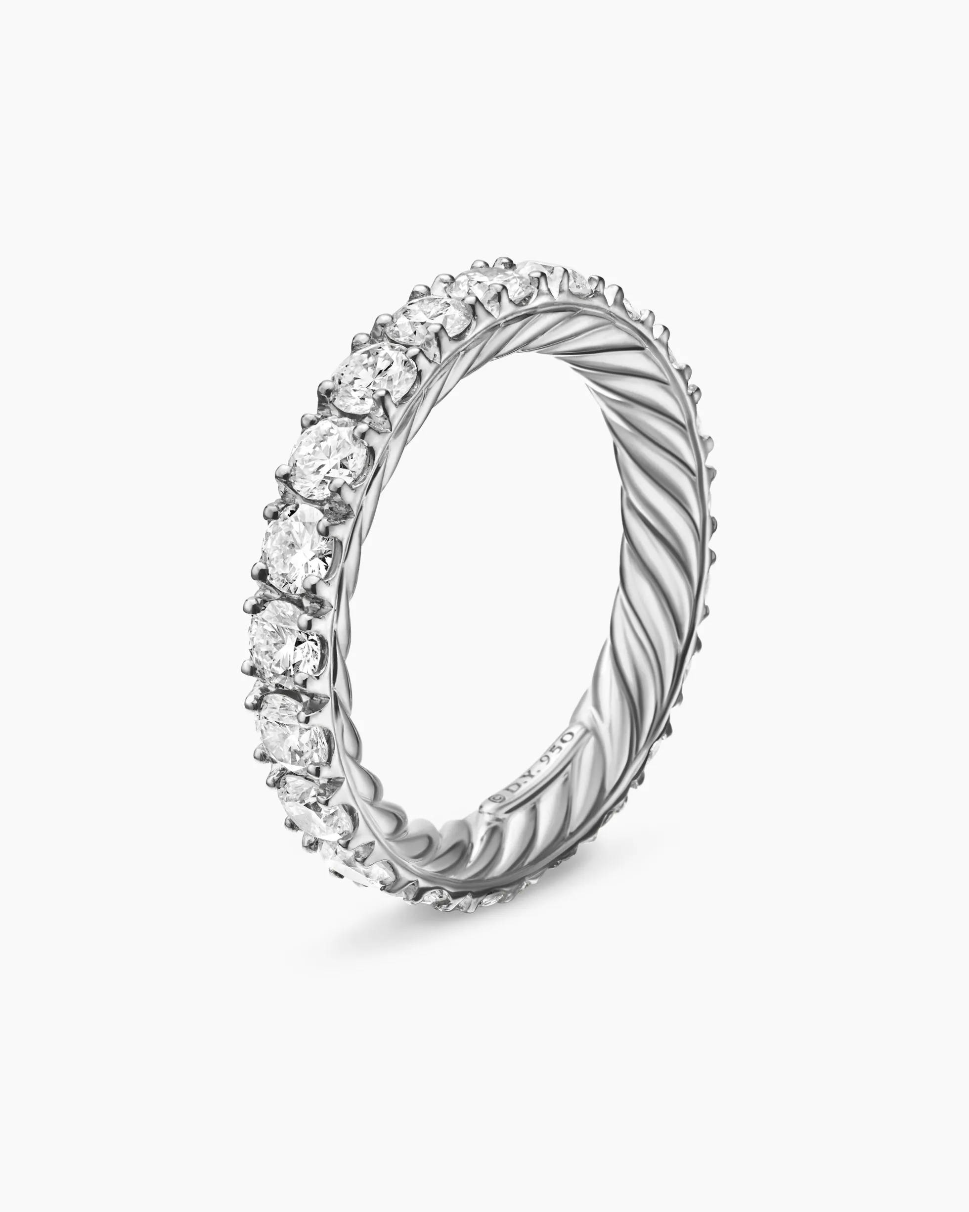 DY Eden Eternity Band Ring Platinum with Diamonds, 3.2mm