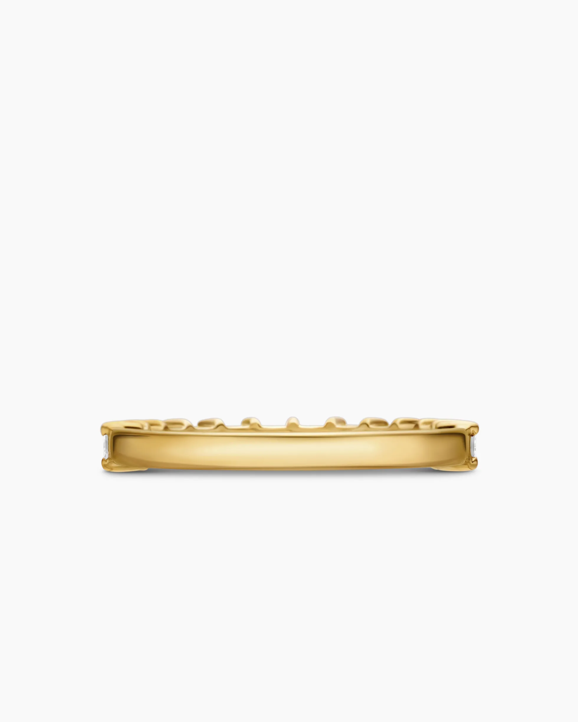 DY Eden Partway Band Ring 18K Yellow Gold with Baguette Diamonds, 2mm