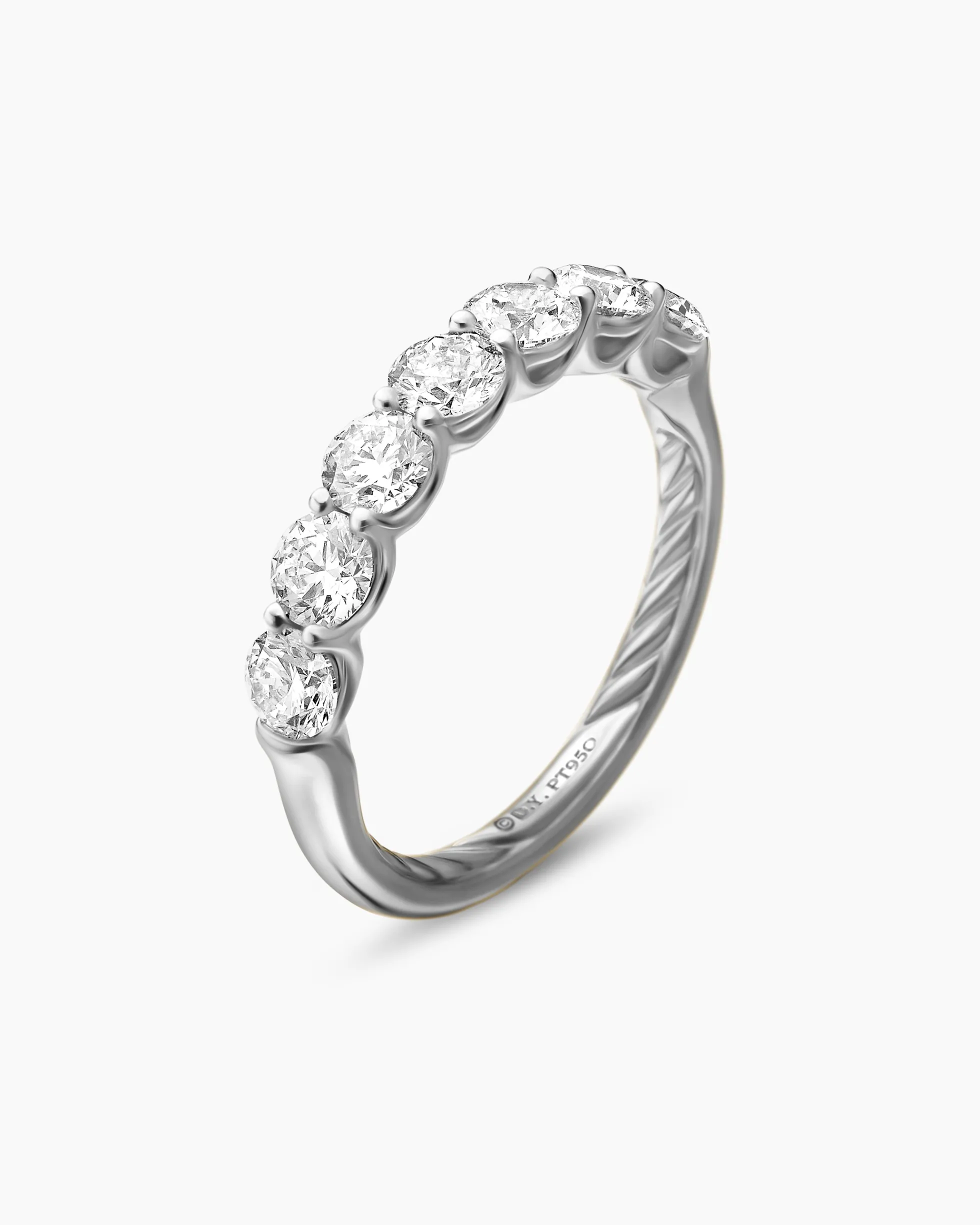 DY Eden Partway Band Ring Platinum with Diamonds, 2.5mm