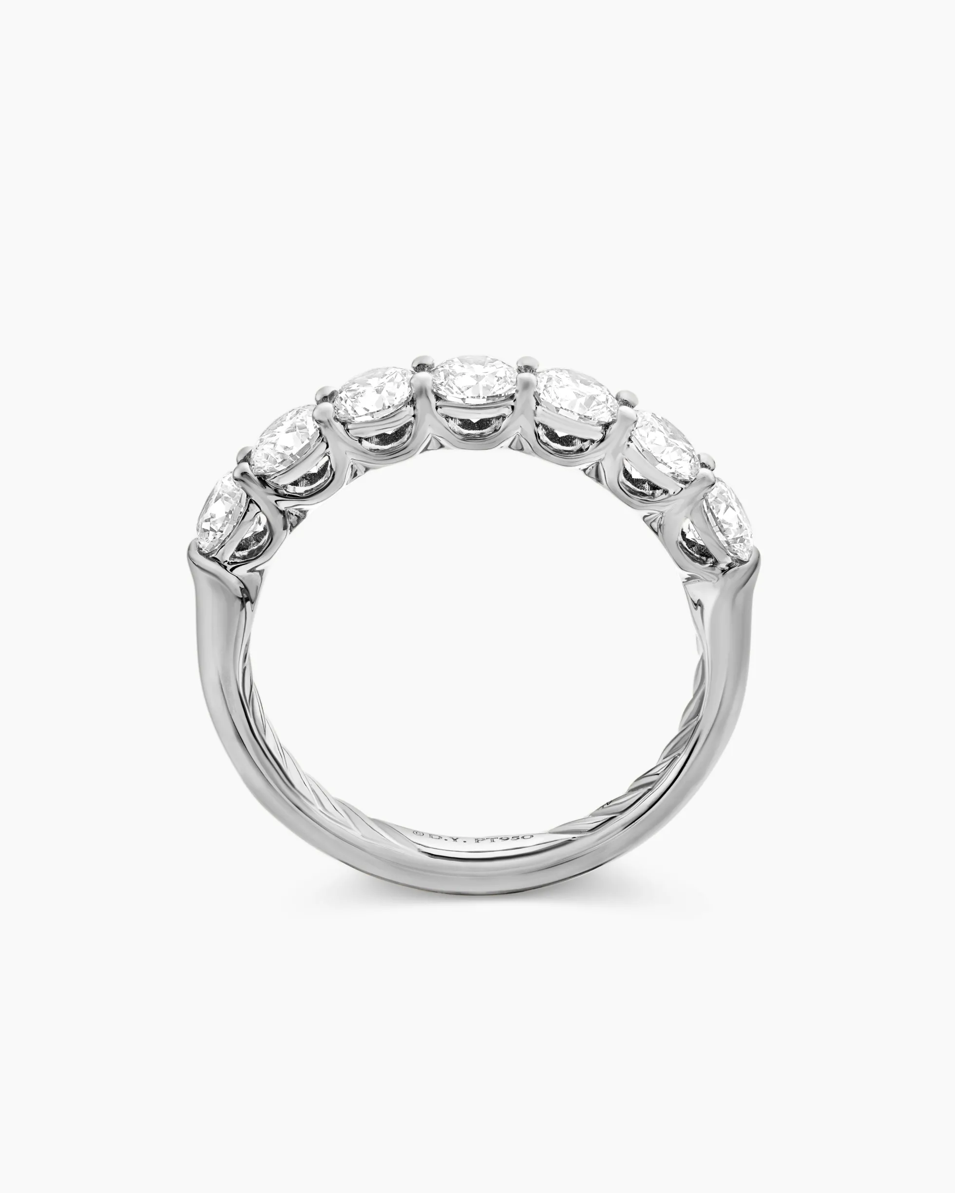 DY Eden Partway Band Ring Platinum with Diamonds, 2.5mm