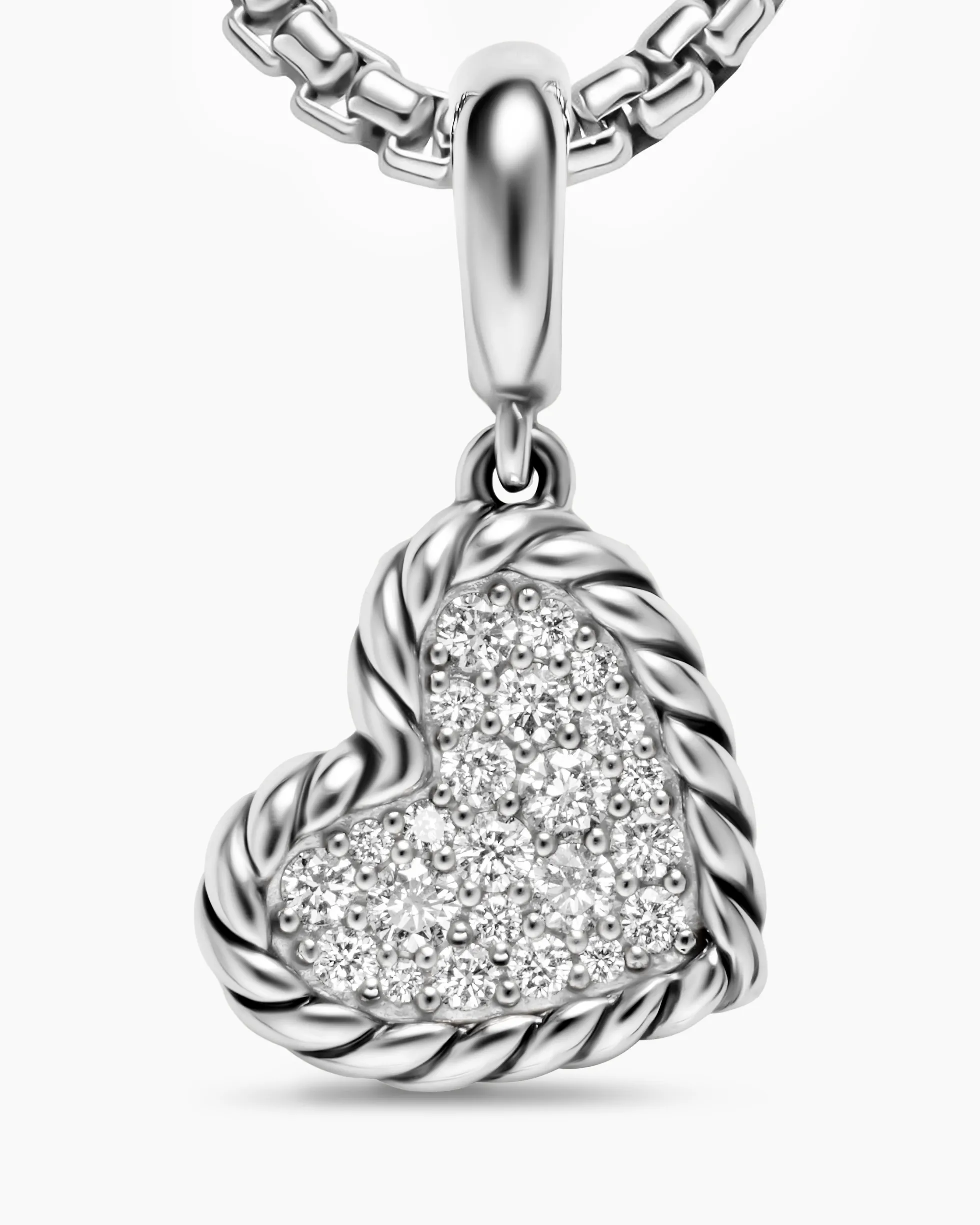 DY Elements® Heart Pendant Sterling Silver with Diamonds, 12.7mm