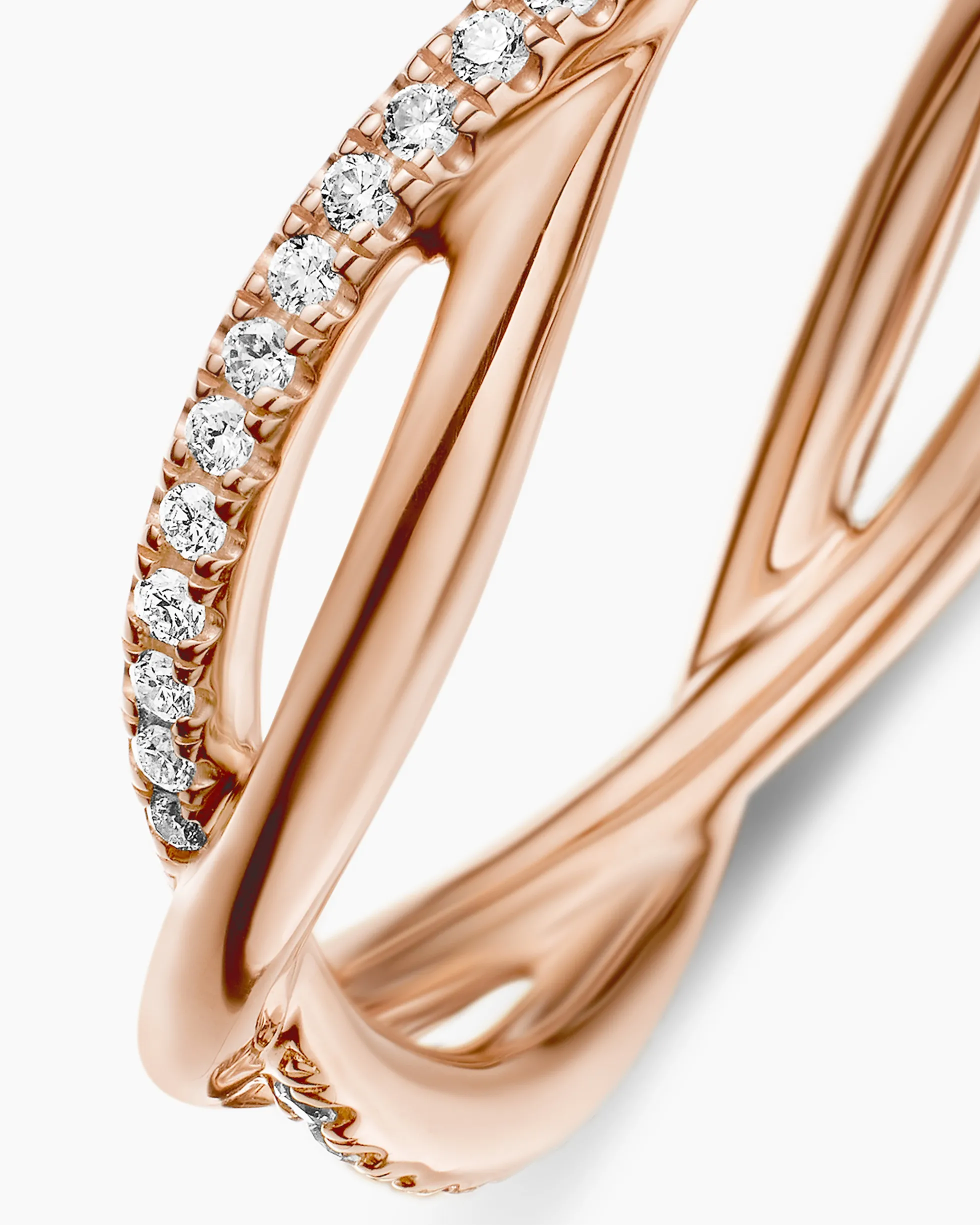 DY Infinity Band Ring 18K Rose Gold with Diamonds, 4.18mm