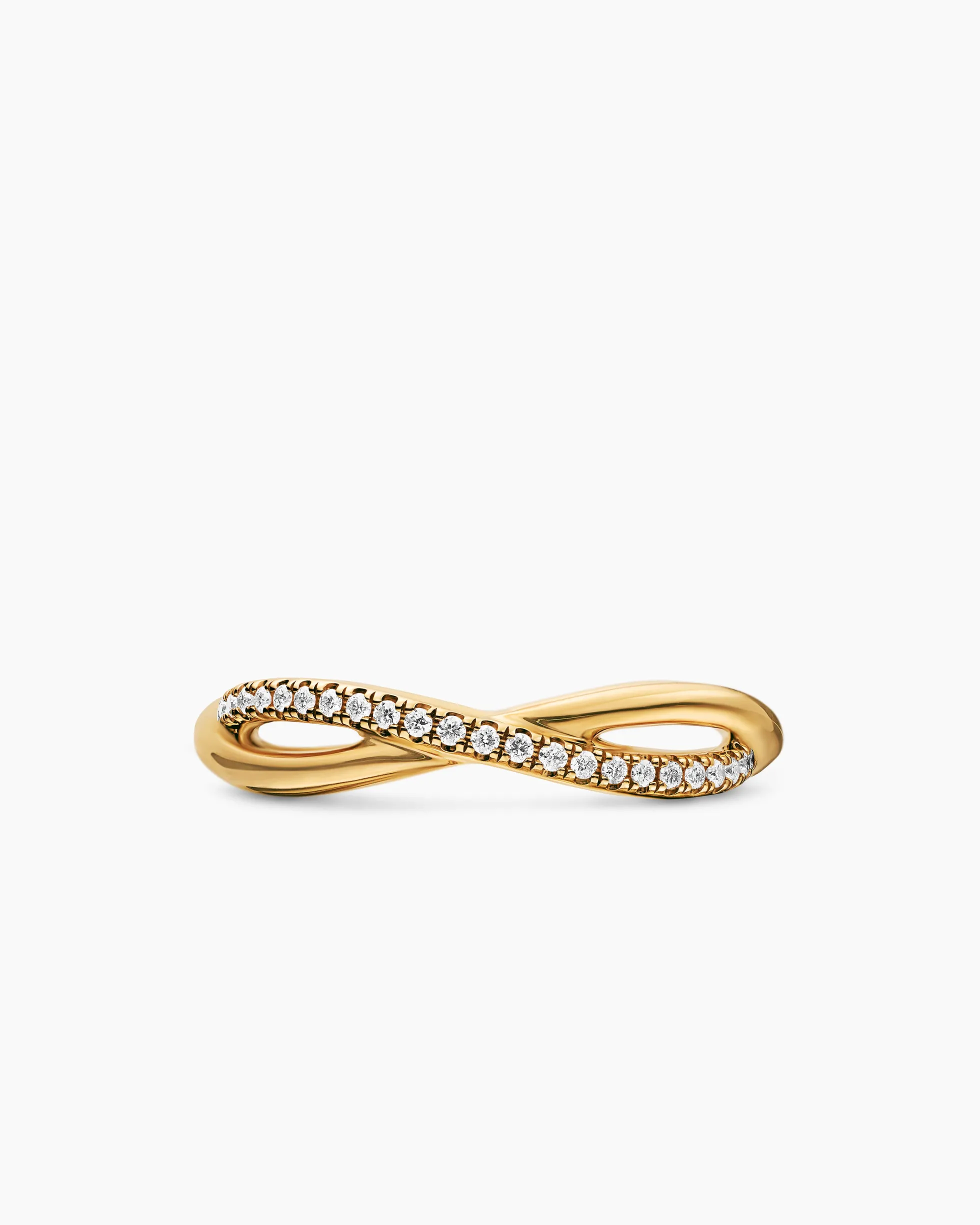 DY Infinity Band Ring 18K Yellow Gold with Diamonds, 4.18mm