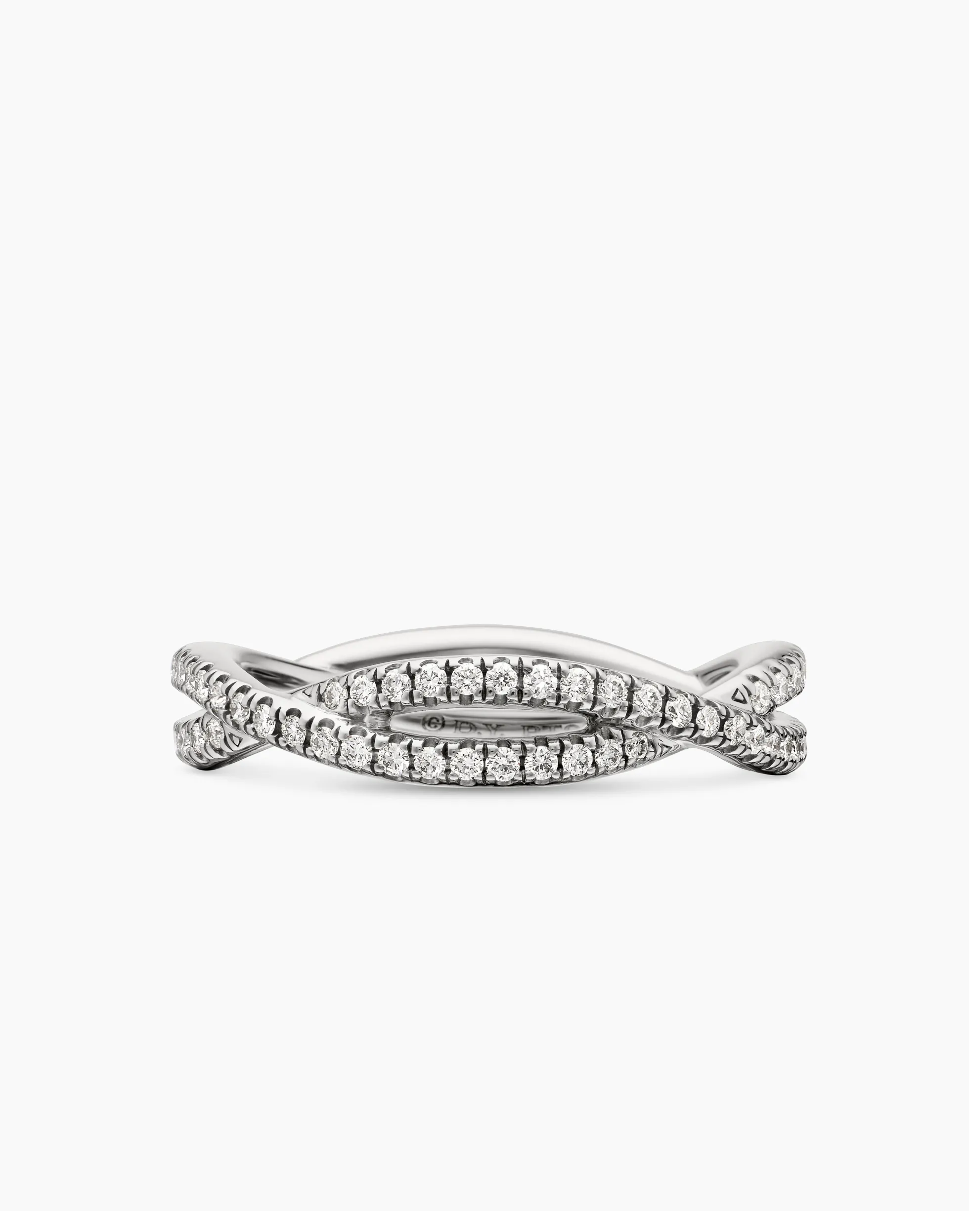 DY Infinity Band Ring Platinum with Diamonds, 4.18mm