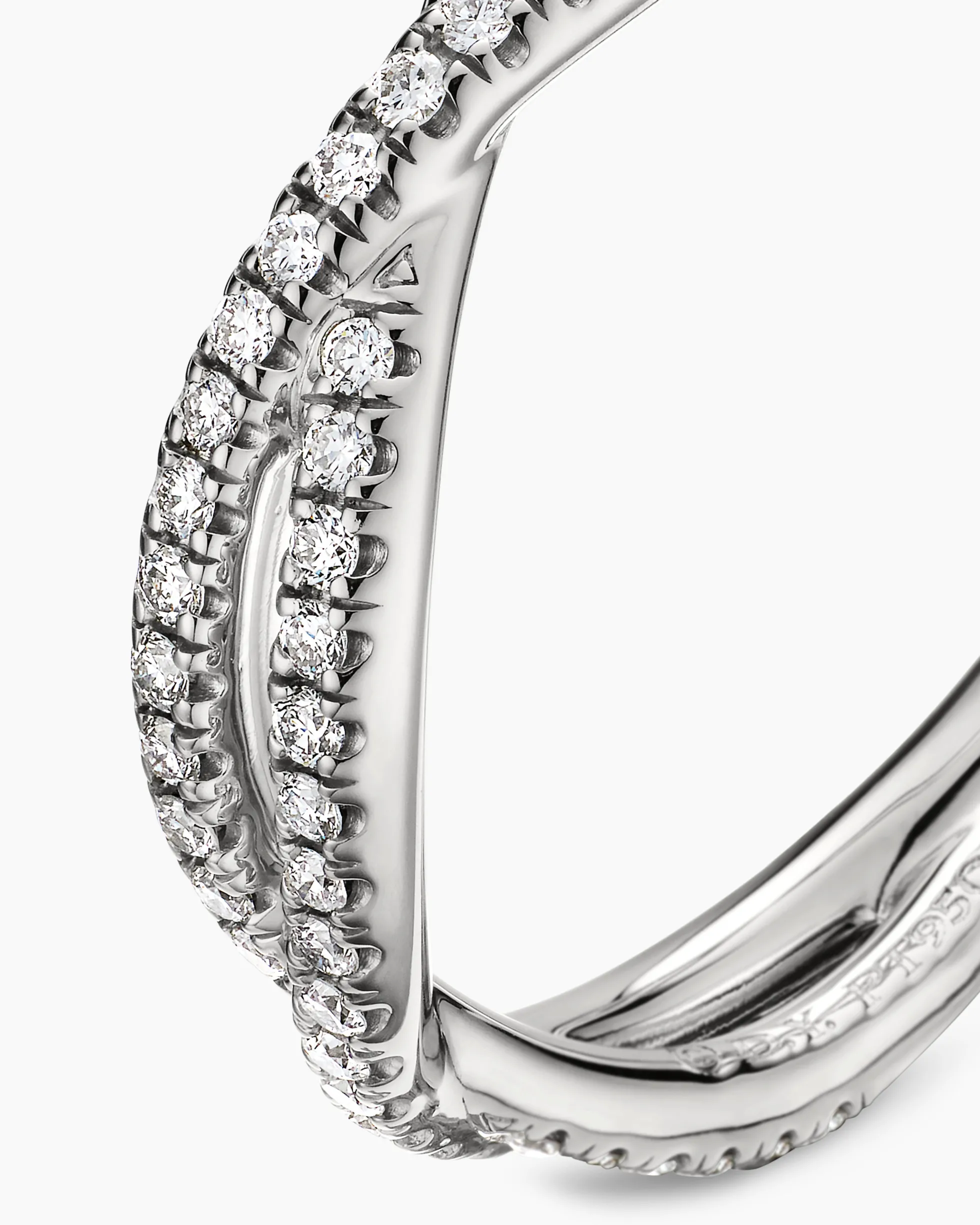 DY Infinity Band Ring Platinum with Diamonds, 4.18mm
