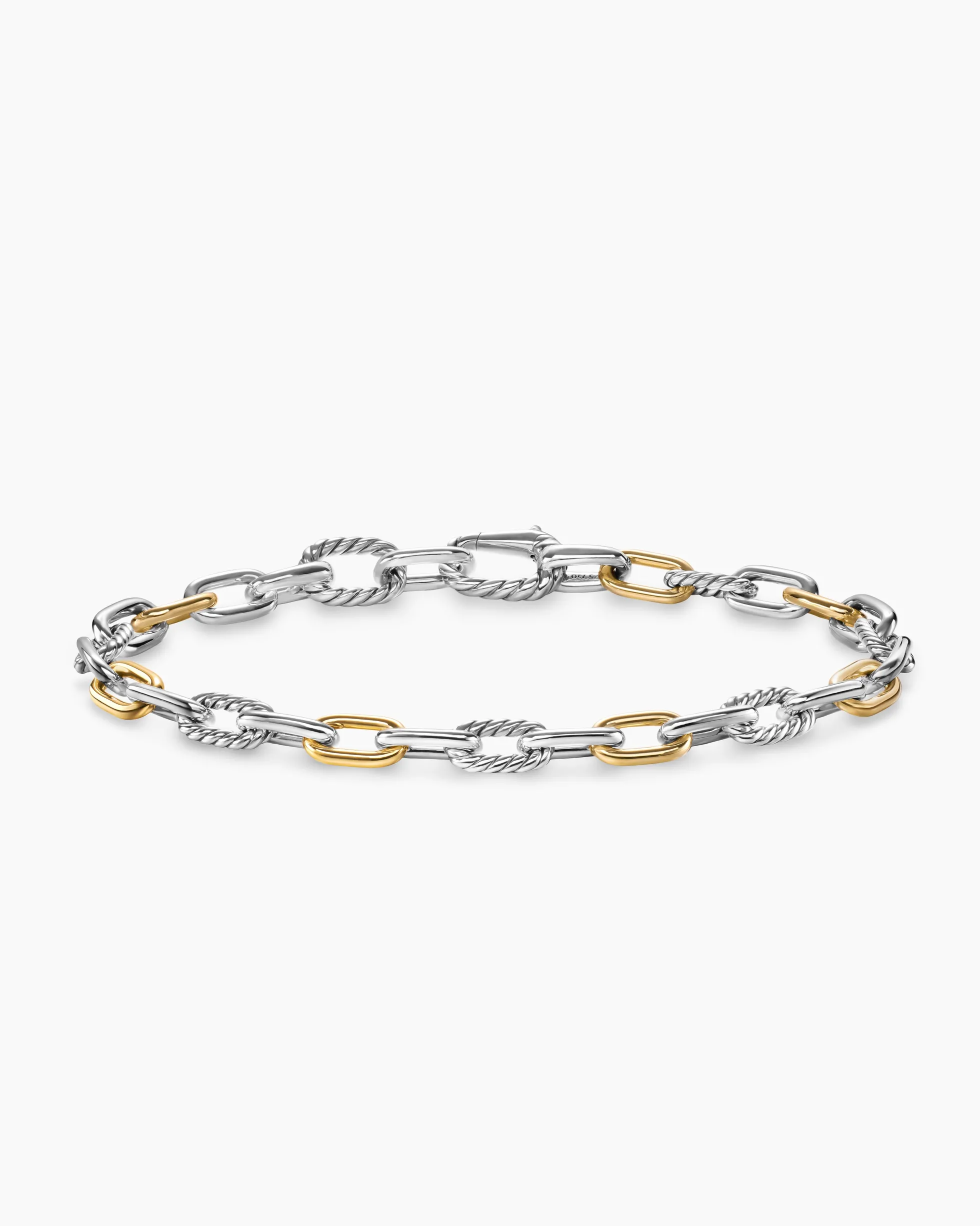 DY Madison® Chain Bracelet Sterling Silver with 18K Yellow Gold, 6mm