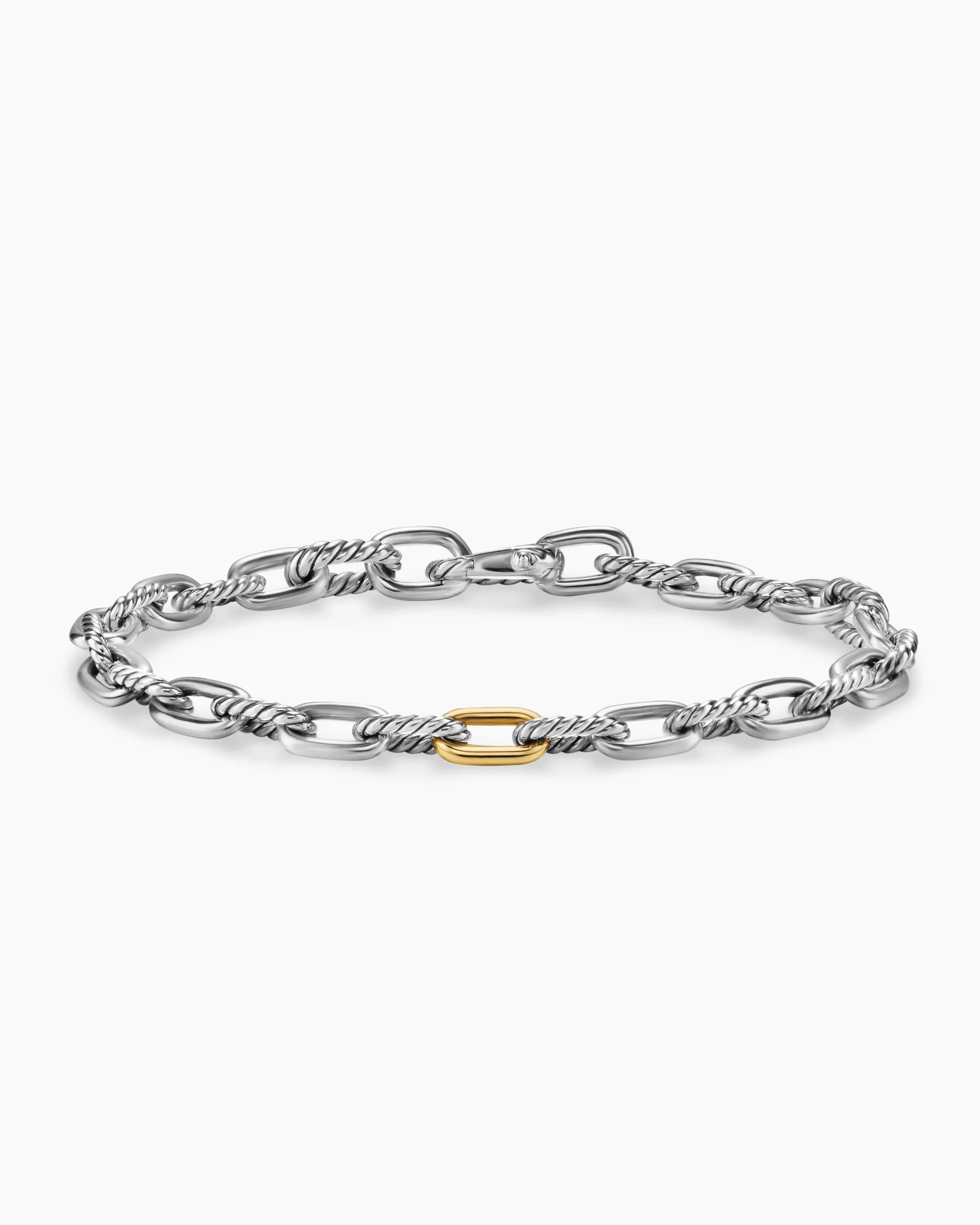 DY Madison® Chain Bracelet Sterling Silver with 18K Yellow Gold, 6mm