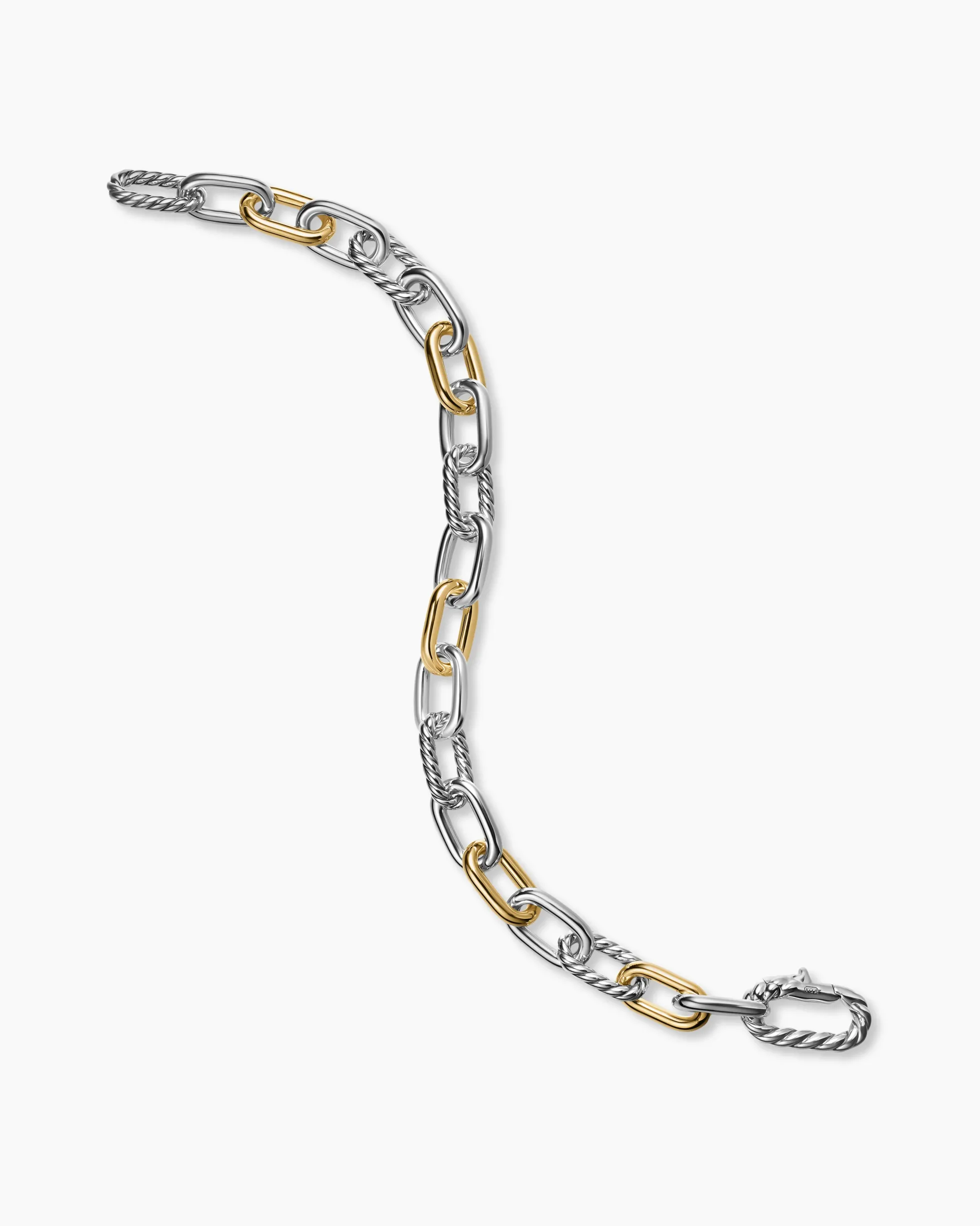 DY Madison® Chain Bracelet Sterling Silver with 18K Yellow Gold, 8.5mm