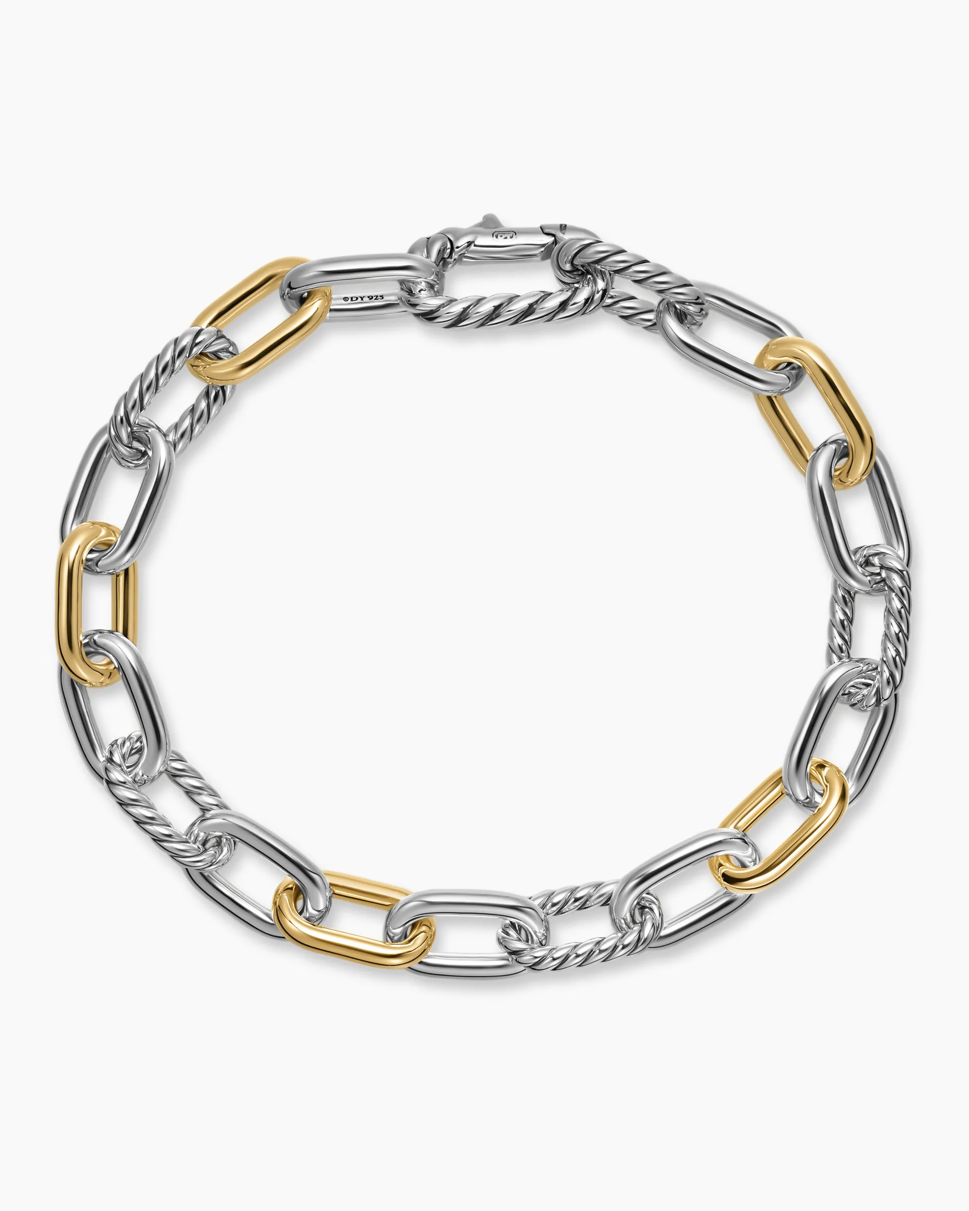 DY Madison® Chain Bracelet Sterling Silver with 18K Yellow Gold, 8.5mm