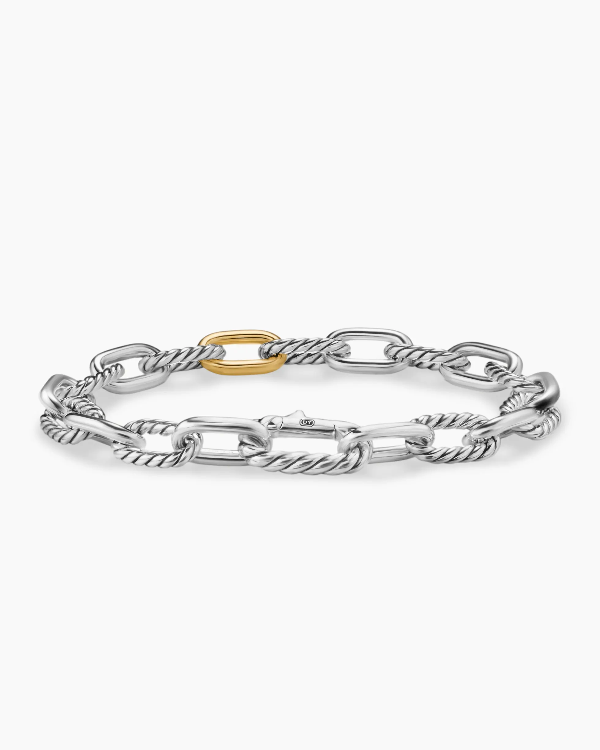 DY Madison® Chain Bracelet Sterling Silver with 18K Yellow Gold, 8.5mm