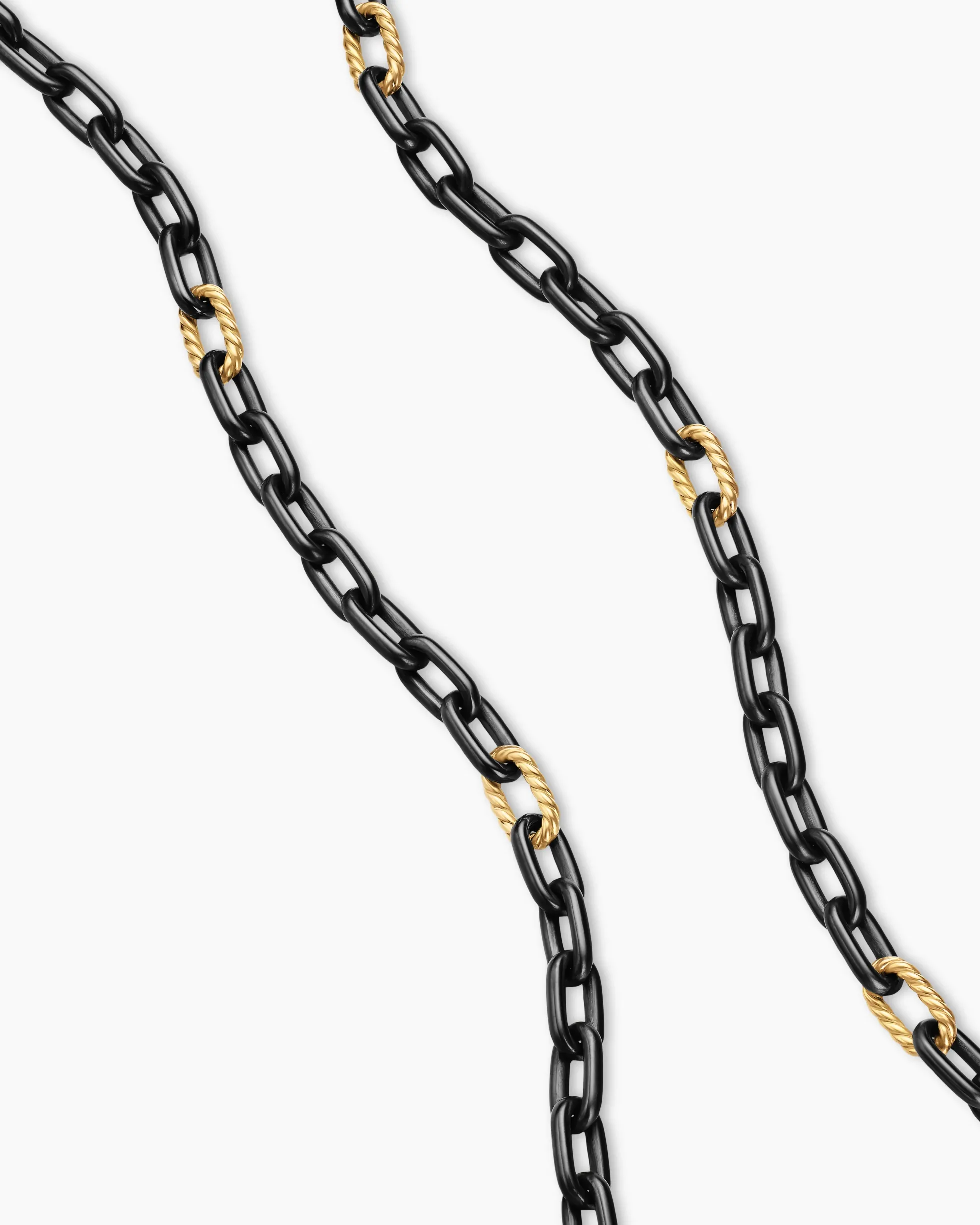 DY Madison® Chain Necklace Black Titanium with 18K Yellow Gold, 6mm