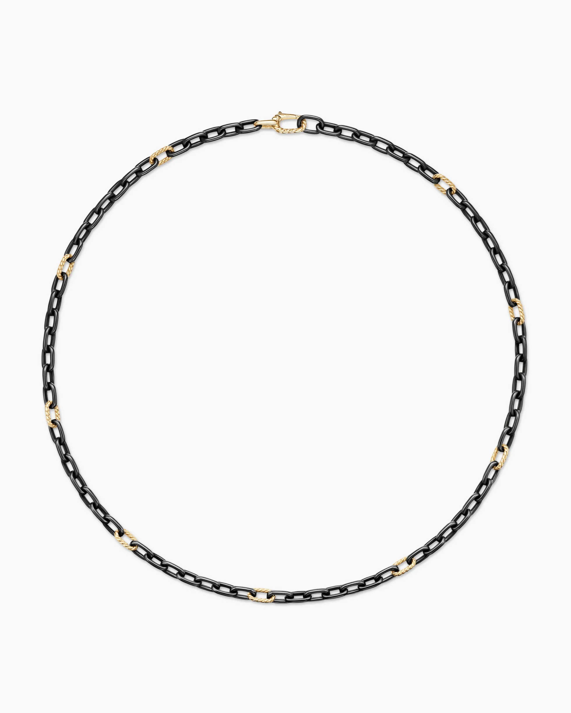 DY Madison® Chain Necklace Black Titanium with 18K Yellow Gold, 6mm