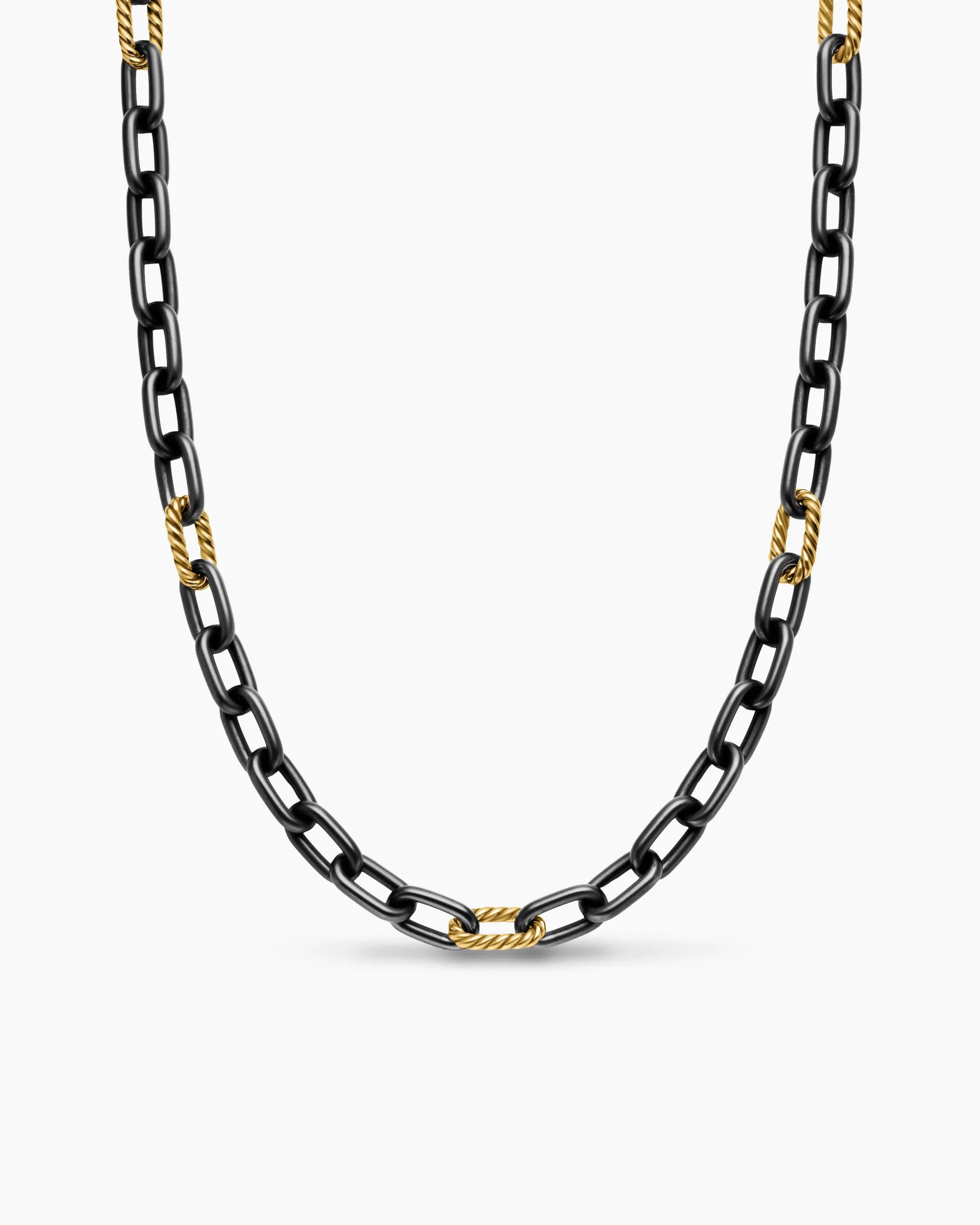 DY Madison® Chain Necklace Black Titanium with 18K Yellow Gold, 8.5mm