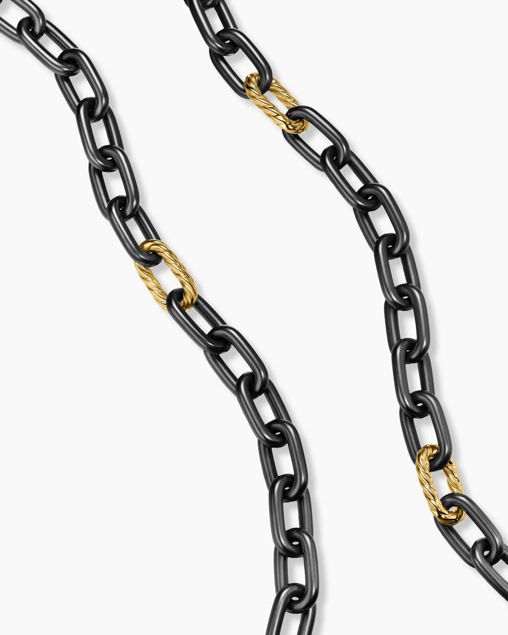 DY Madison® Chain Necklace Black Titanium with 18K Yellow Gold, 8.5mm