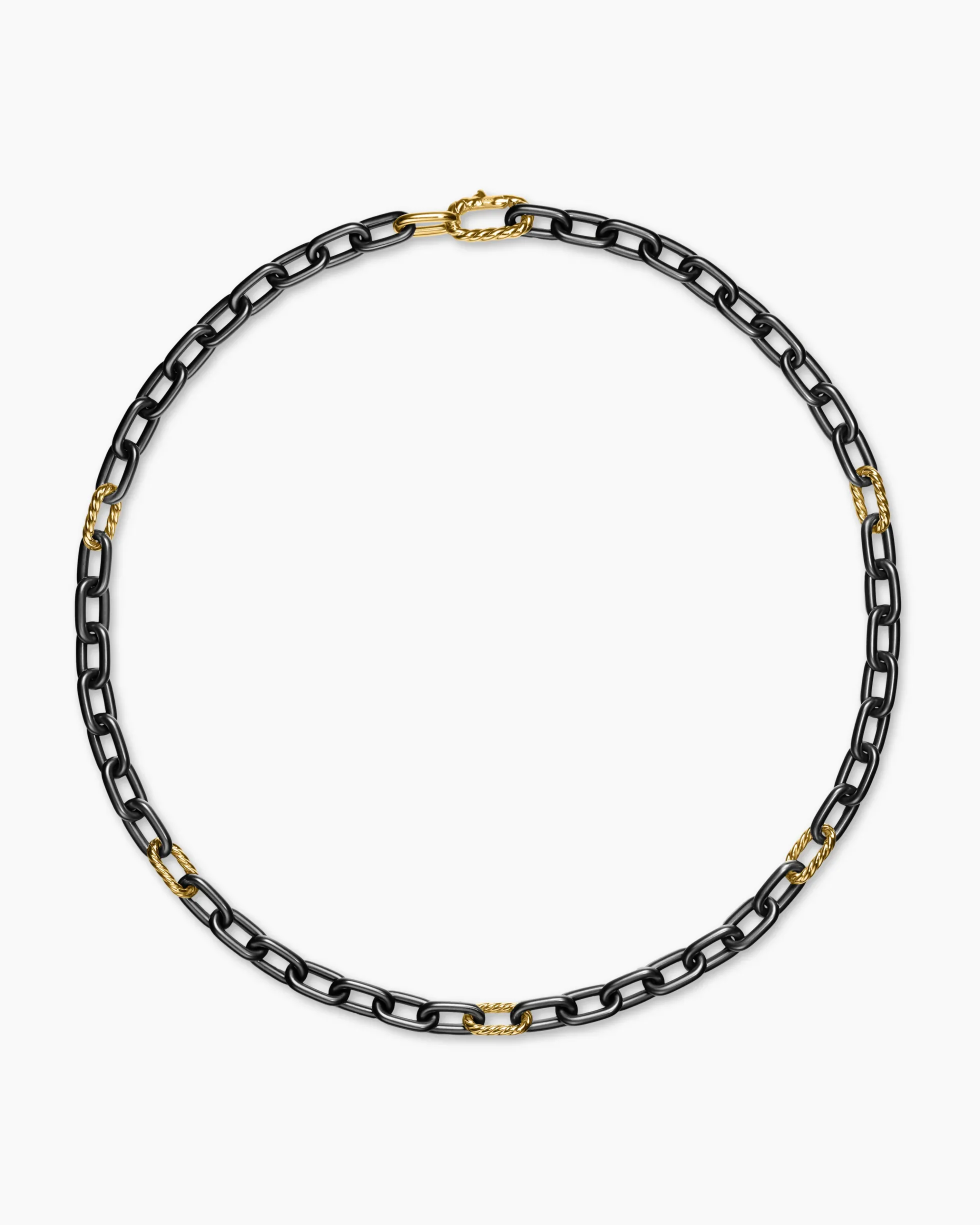 DY Madison® Chain Necklace Black Titanium with 18K Yellow Gold, 8.5mm