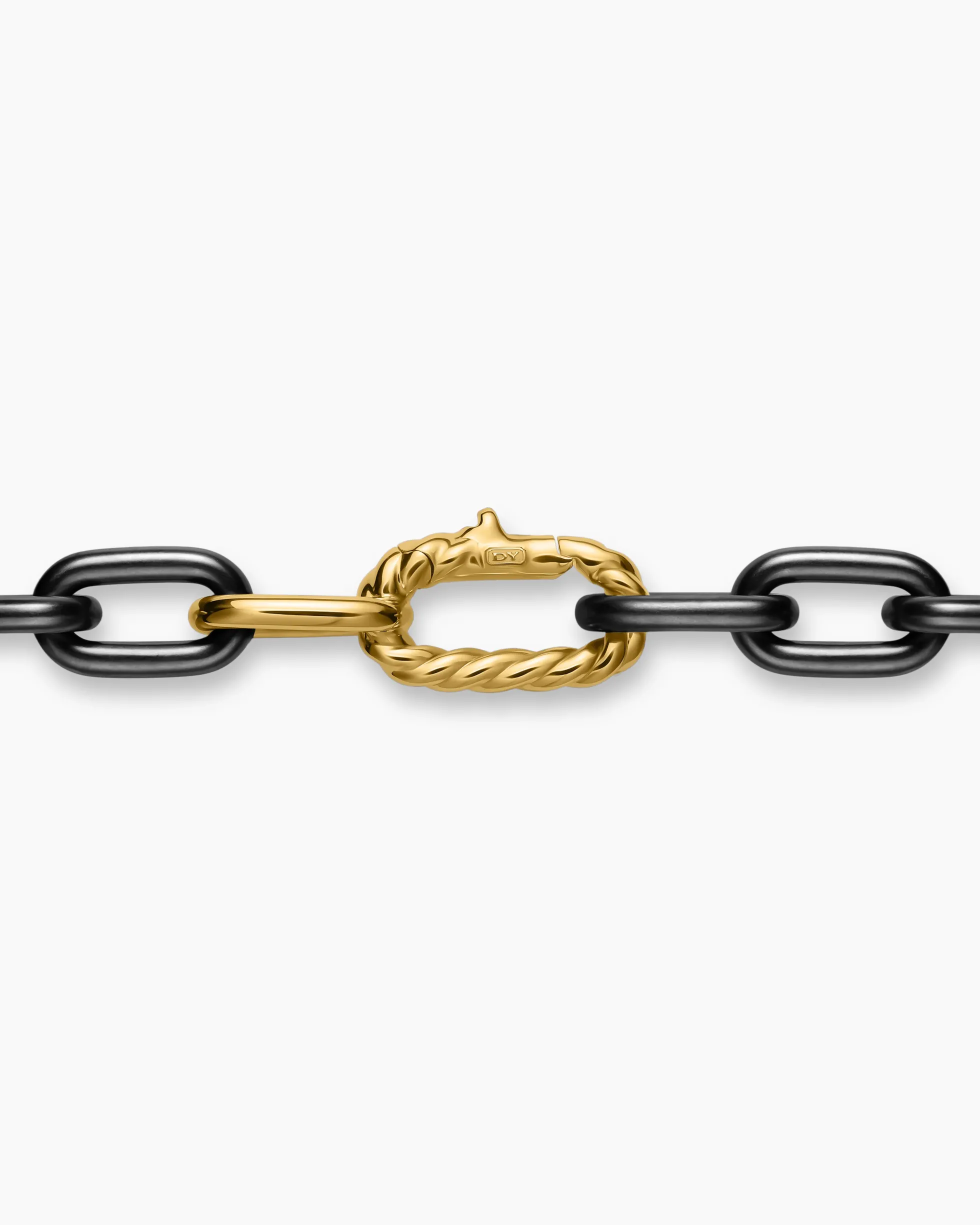 DY Madison® Chain Necklace Black Titanium with 18K Yellow Gold, 8.5mm