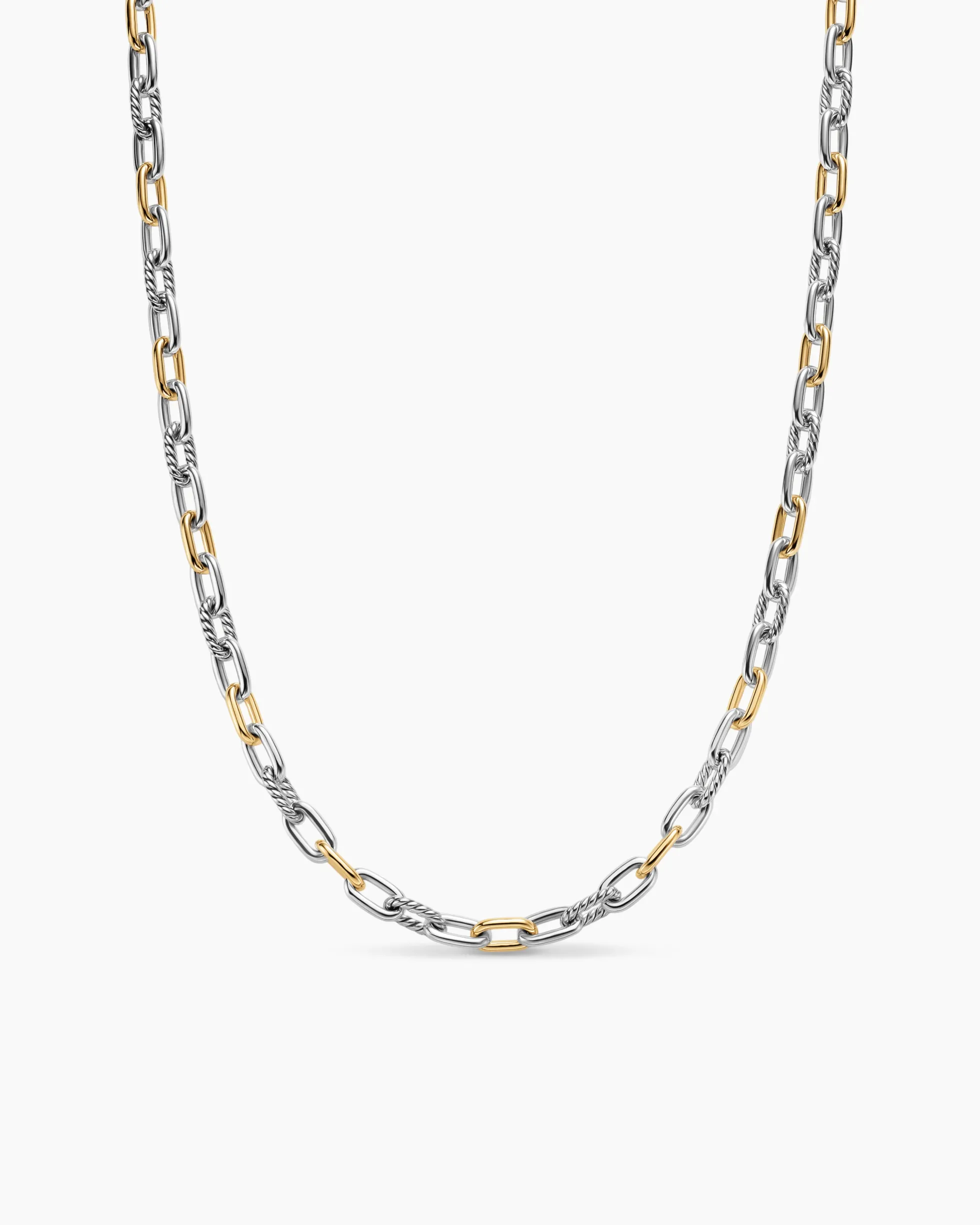 DY Madison® Chain Necklace Sterling Silver with 18K Yellow Gold, 6mm