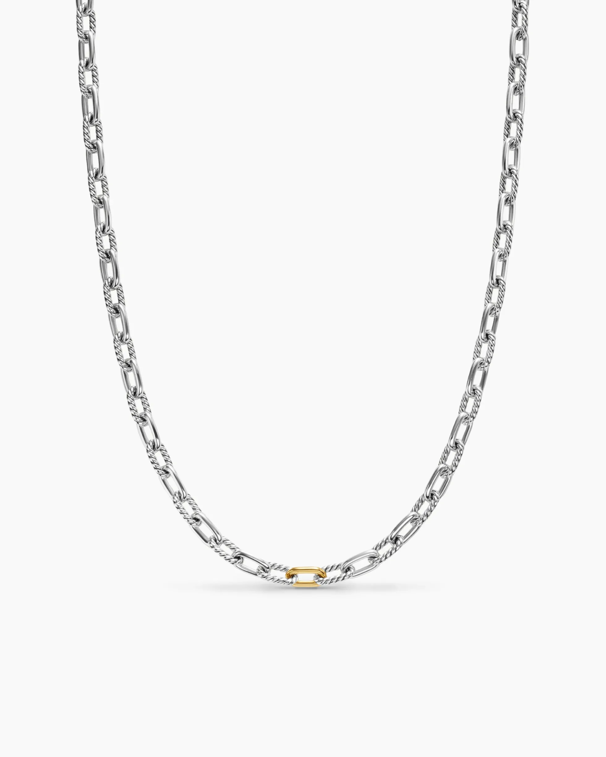 DY Madison® Chain Necklace Sterling Silver with 18K Yellow Gold, 6mm