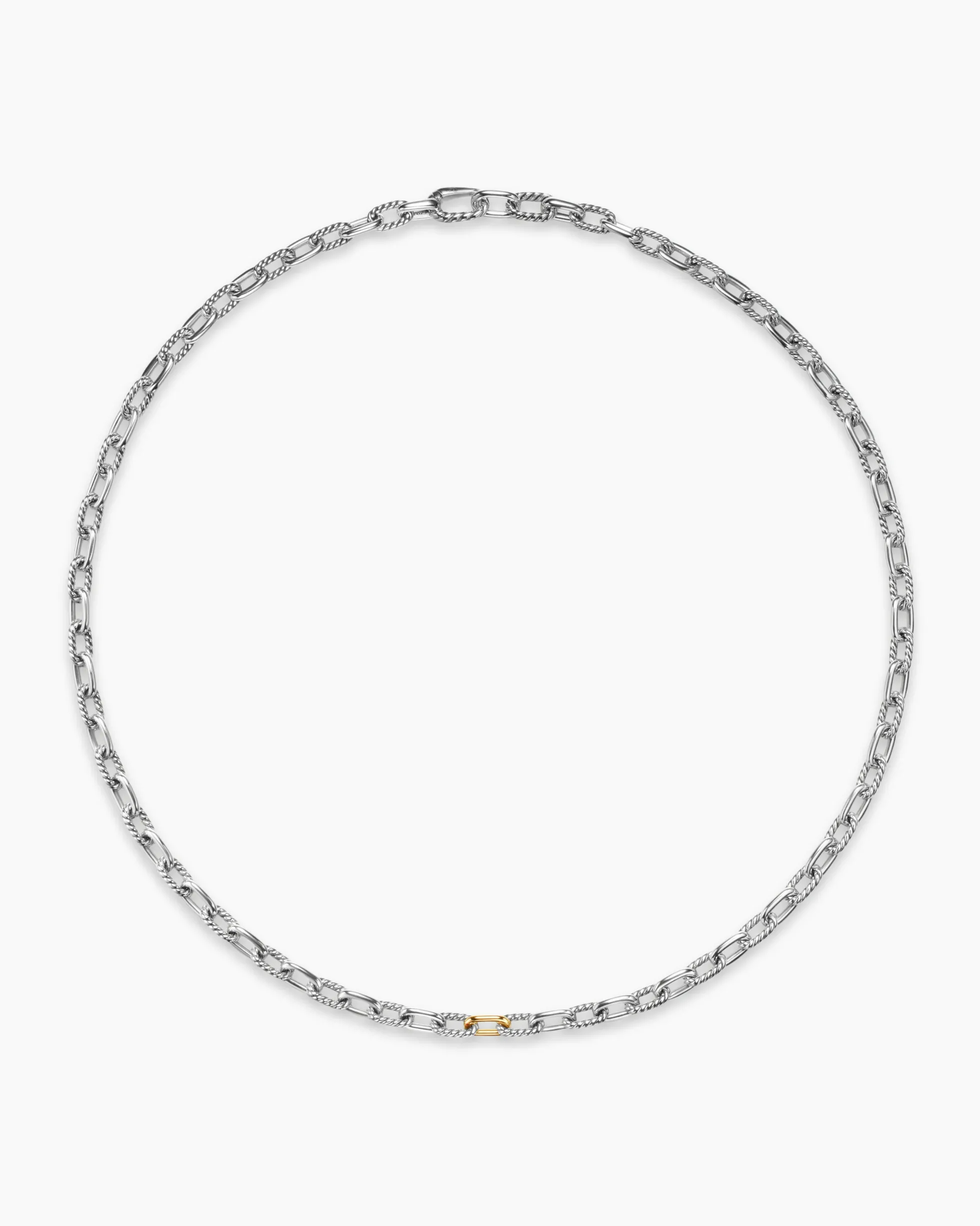 DY Madison® Chain Necklace Sterling Silver with 18K Yellow Gold, 6mm