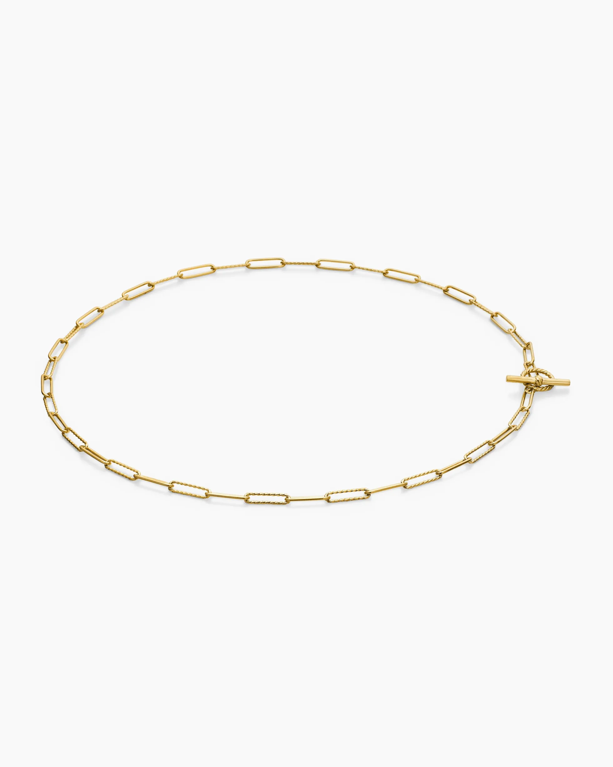 DY Madison® Elongated Chain Necklace 18K Yellow Gold, 3.5mm