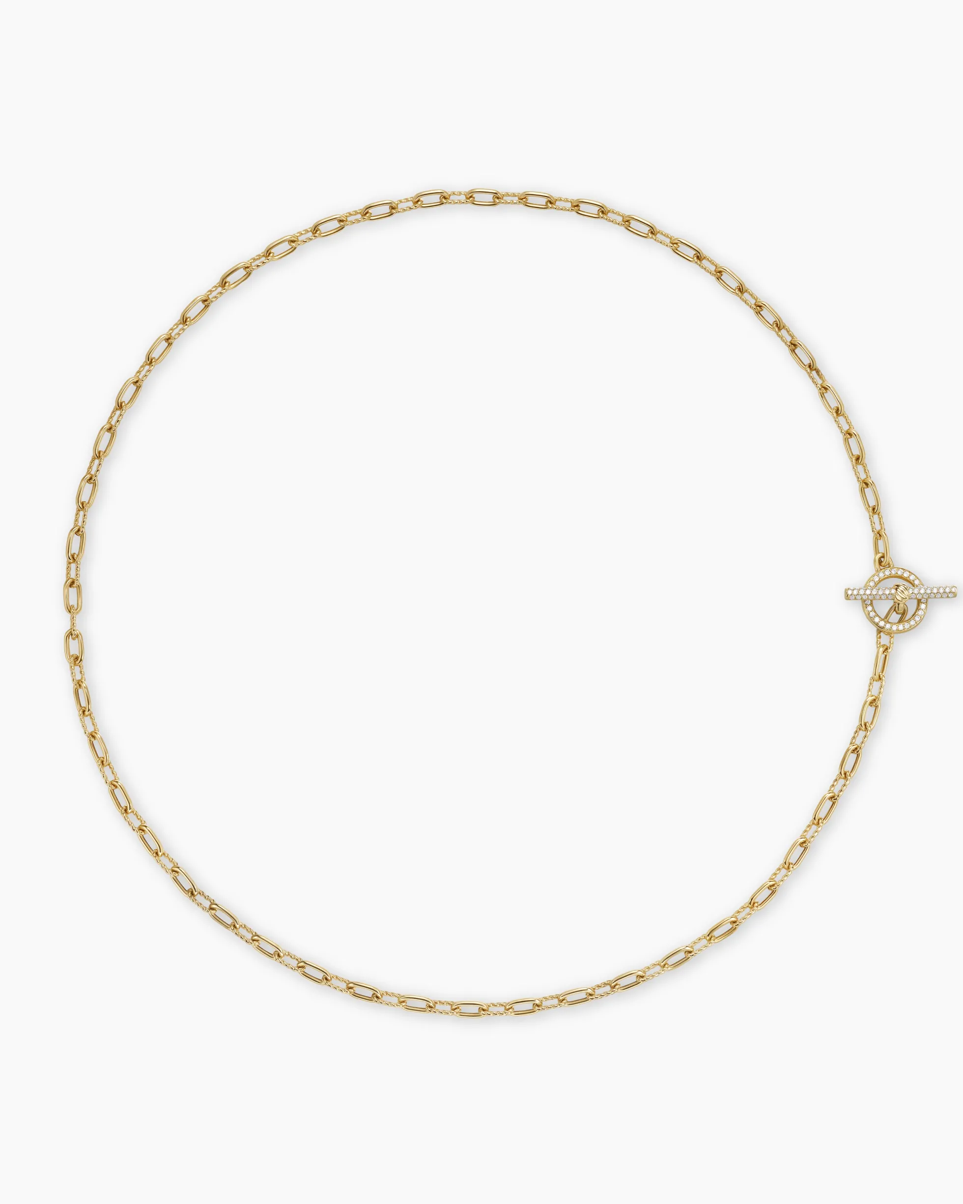 DY Madison® Pavé Toggle Chain Necklace 18K Yellow Gold with Diamonds, 3mm