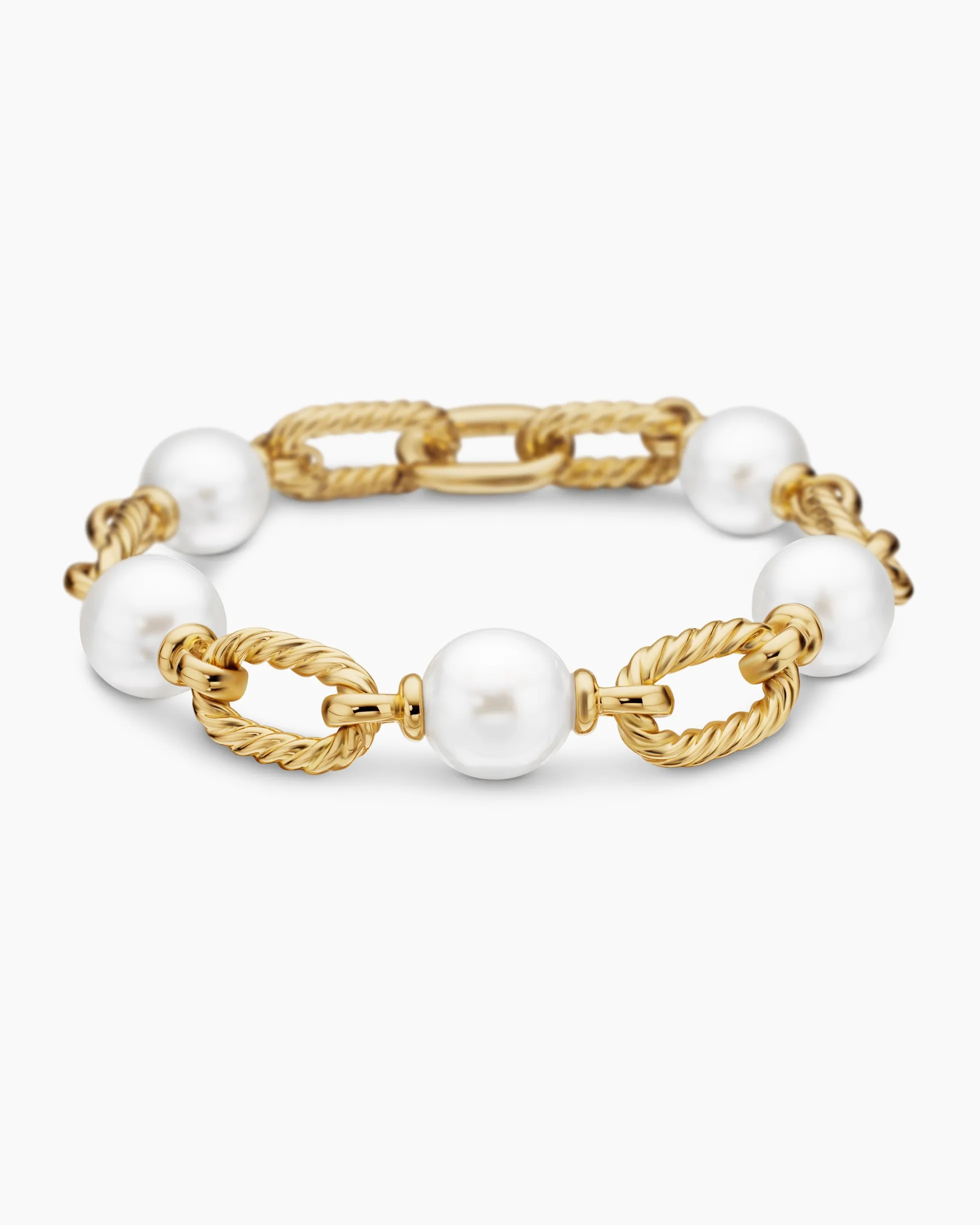 DY Madison® Pearl Chain Bracelet 18K Yellow Gold with Pearls, 11mm