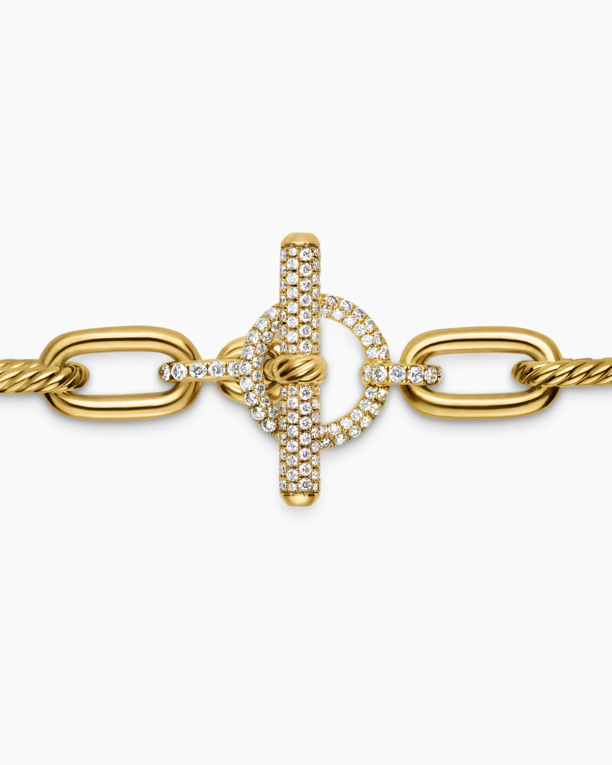 DY Madison® Toggle Chain Necklace 18K Yellow Gold with Diamond Links, 11mm