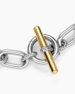 DY Madison® Toggle Chain Necklace Sterling Silver with 18K Yellow Gold, 11mm