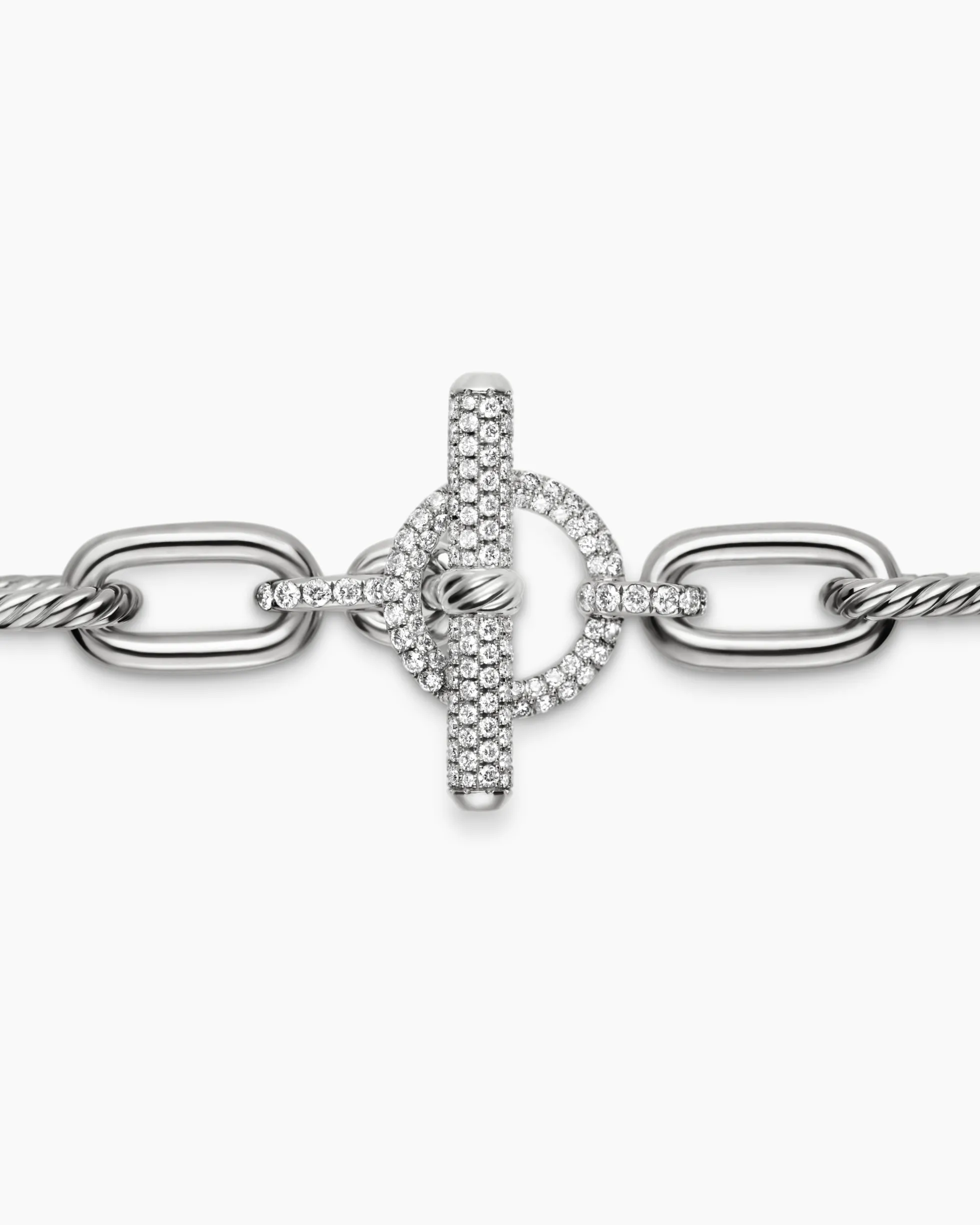 DY Madison® Toggle Chain Necklace Sterling Silver with Diamonds, 11mm