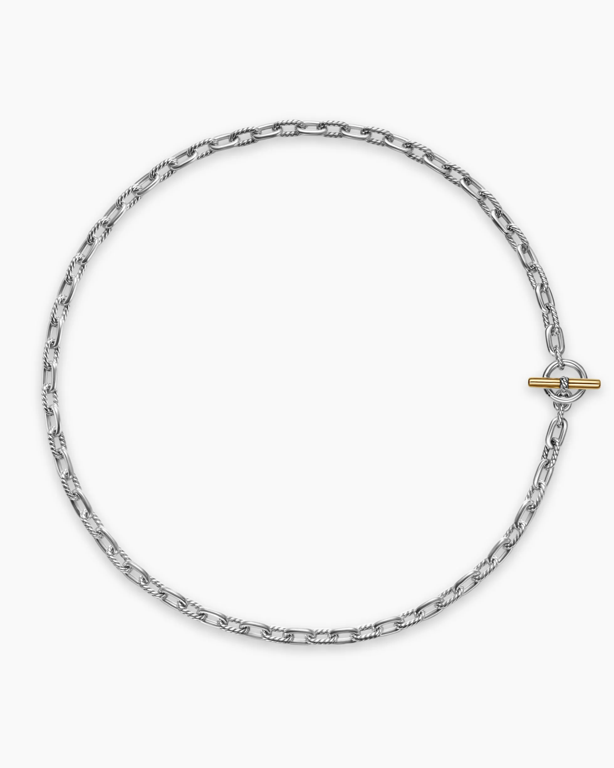 DY Madison® Toggle Chain Necklace Sterling Silver with 18K Yellow Gold, 5.5mm