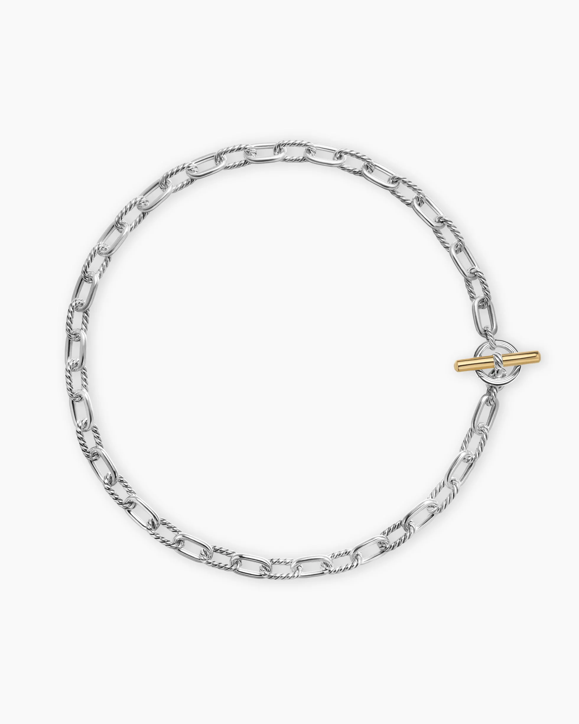 DY Madison® Toggle Chain Necklace Sterling Silver with 18K Yellow Gold, 8.5mm