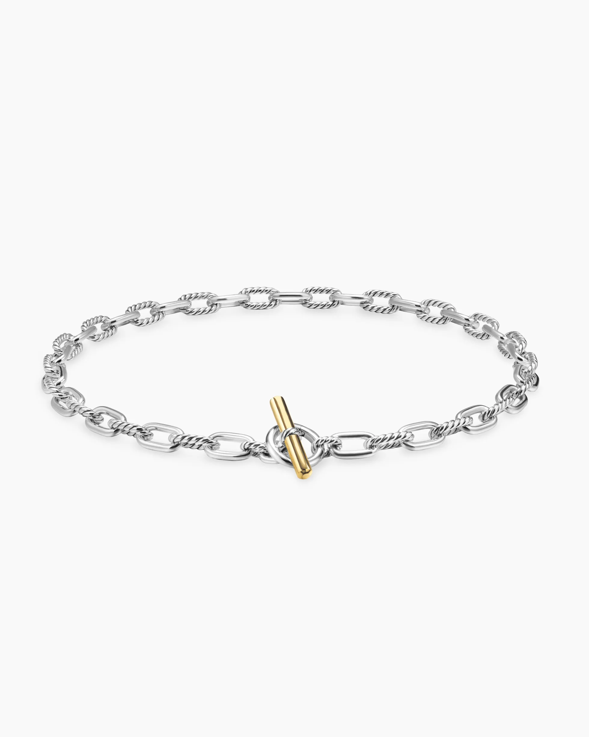 DY Madison® Toggle Chain Necklace Sterling Silver with 18K Yellow Gold, 8.5mm