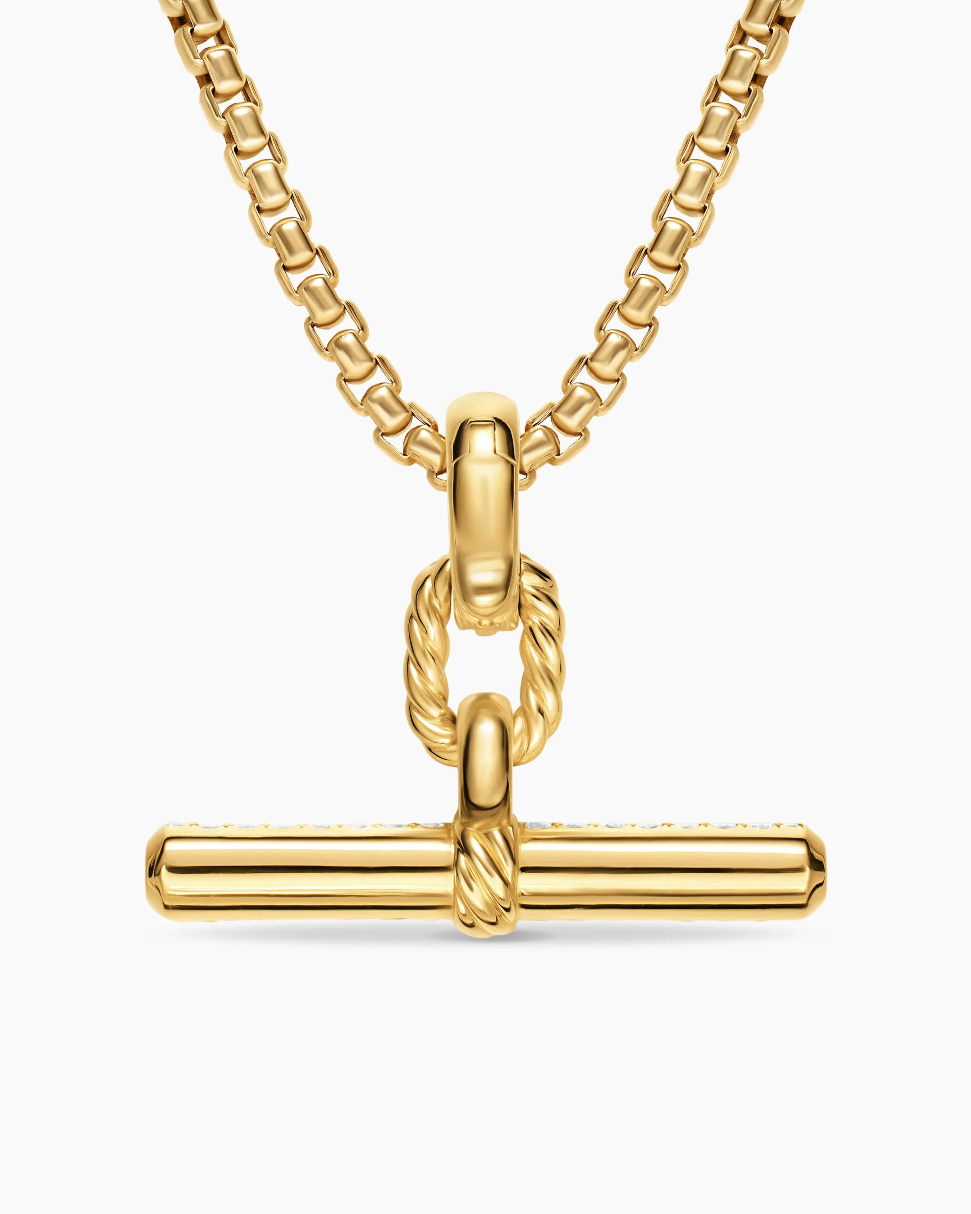 DY Madison® Toggle Pendant 18K Yellow Gold with Diamonds, 29mm