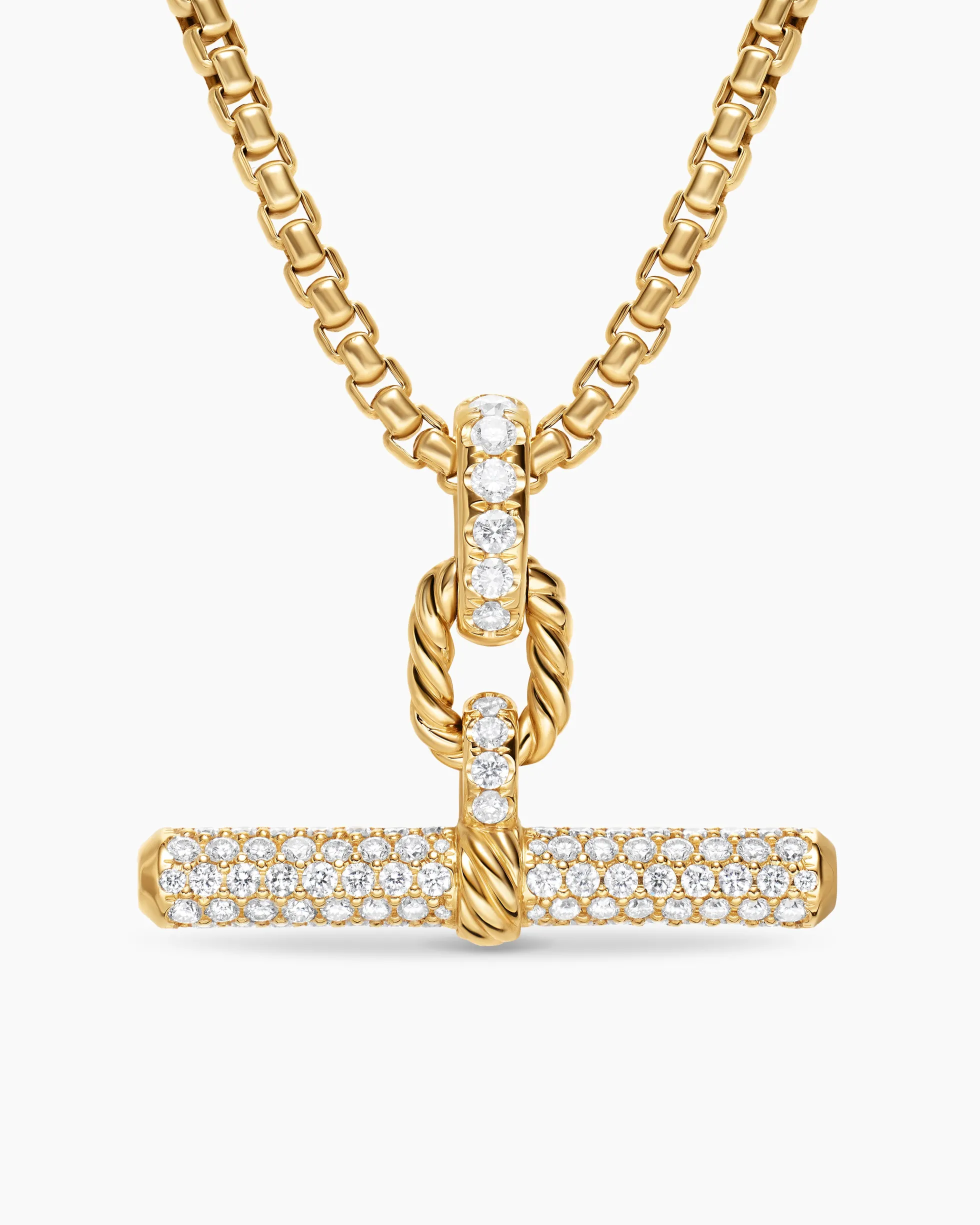 DY Madison® Toggle Pendant 18K Yellow Gold with Diamonds, 29mm