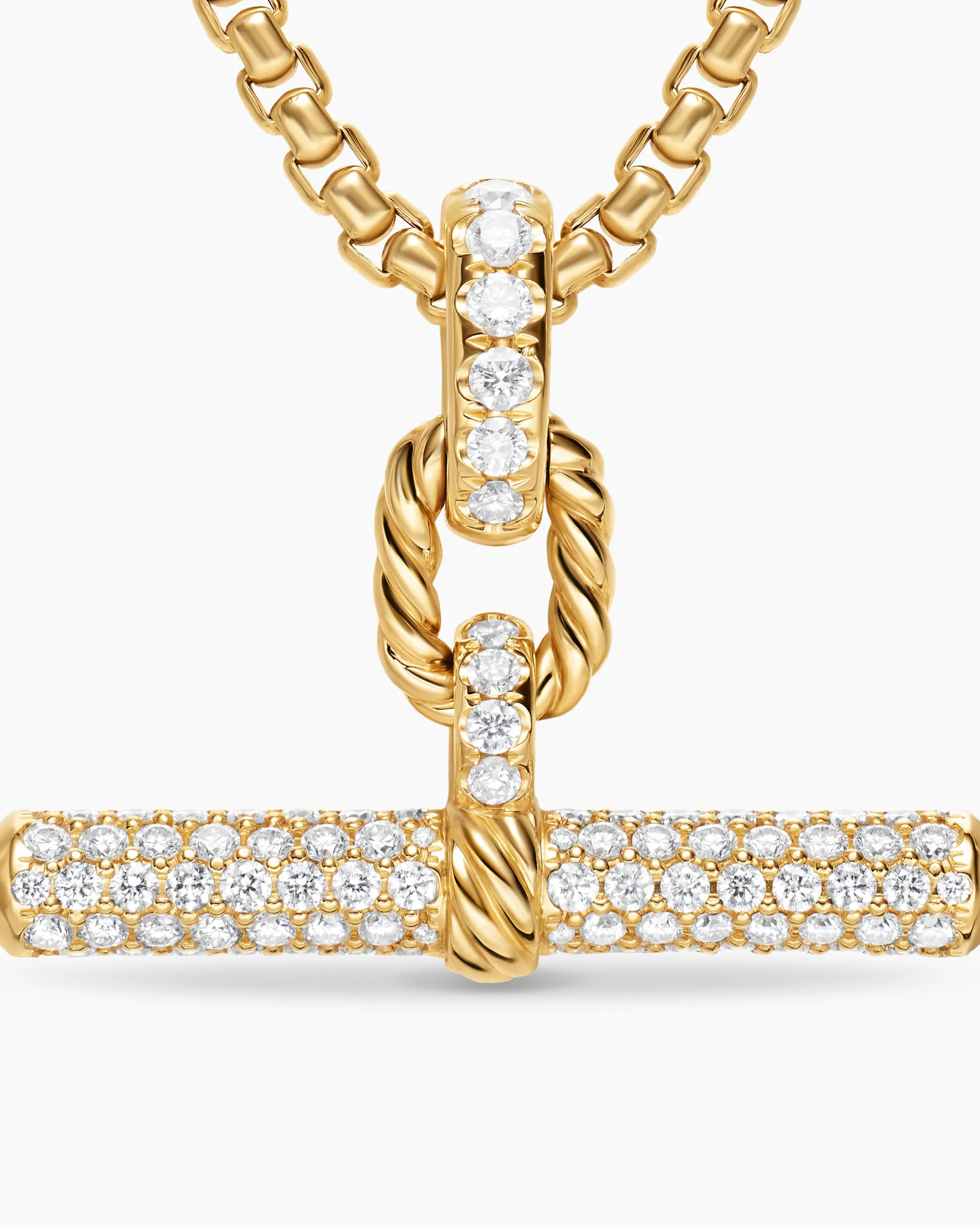 DY Madison® Toggle Pendant 18K Yellow Gold with Diamonds, 29mm