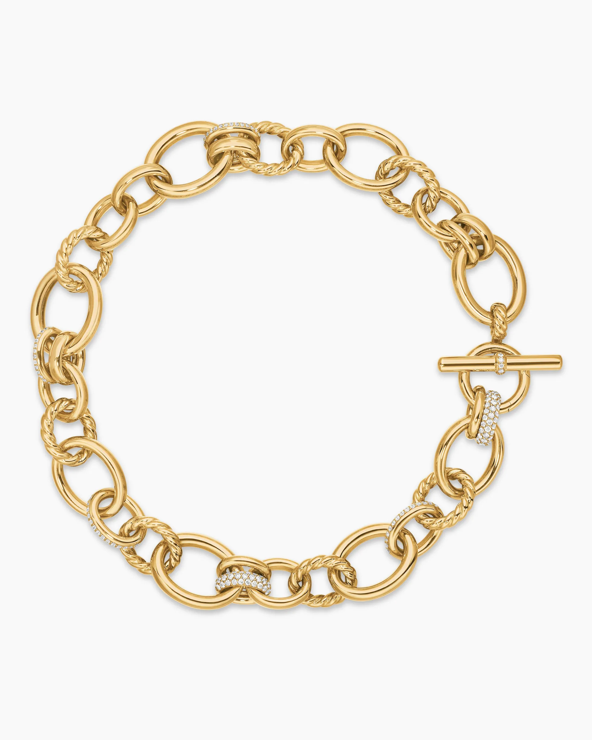 DY Mercer® Chain Necklace 18K Yellow Gold with Diamonds, 20mm
