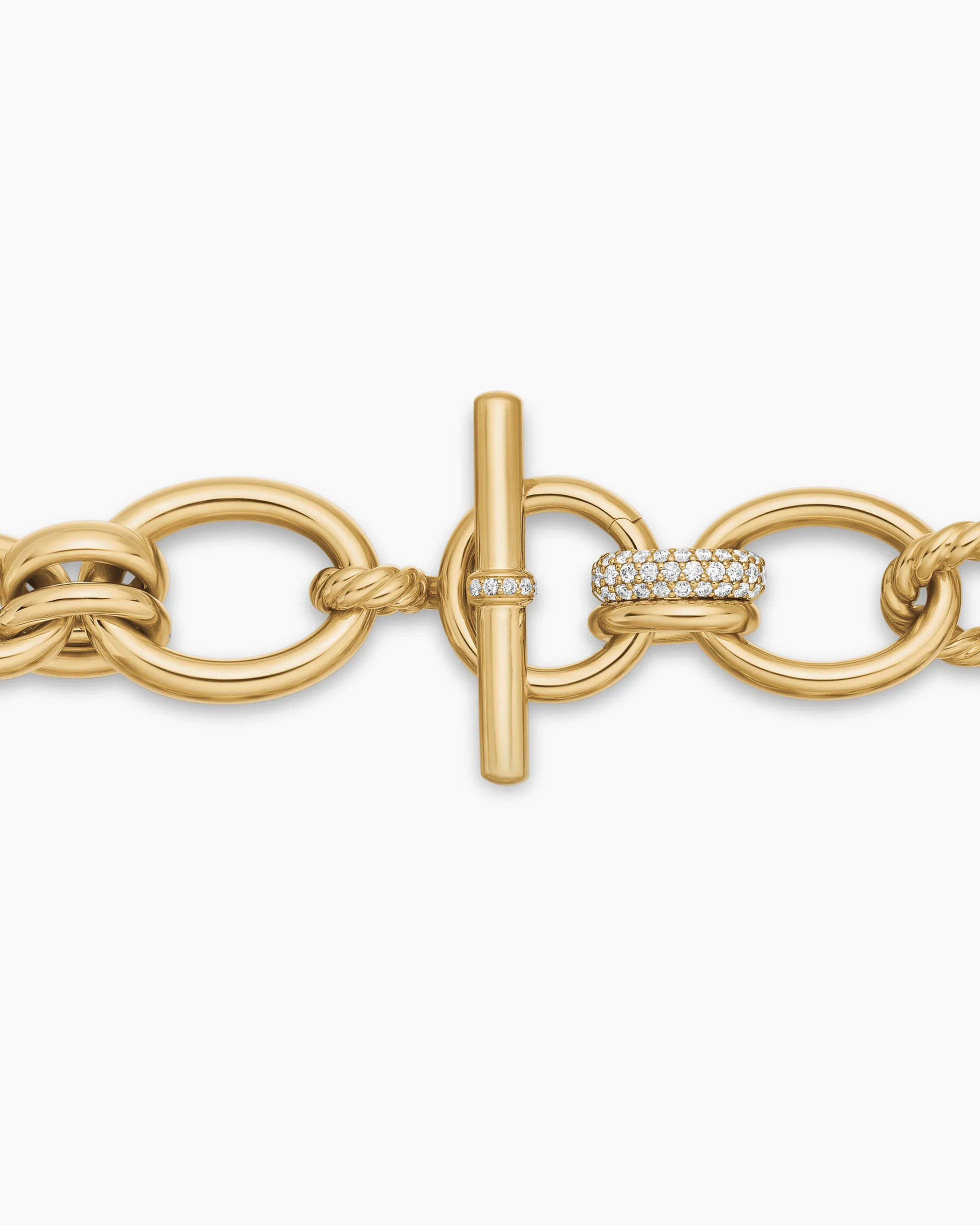 DY Mercer® Chain Necklace 18K Yellow Gold with Diamonds, 20mm