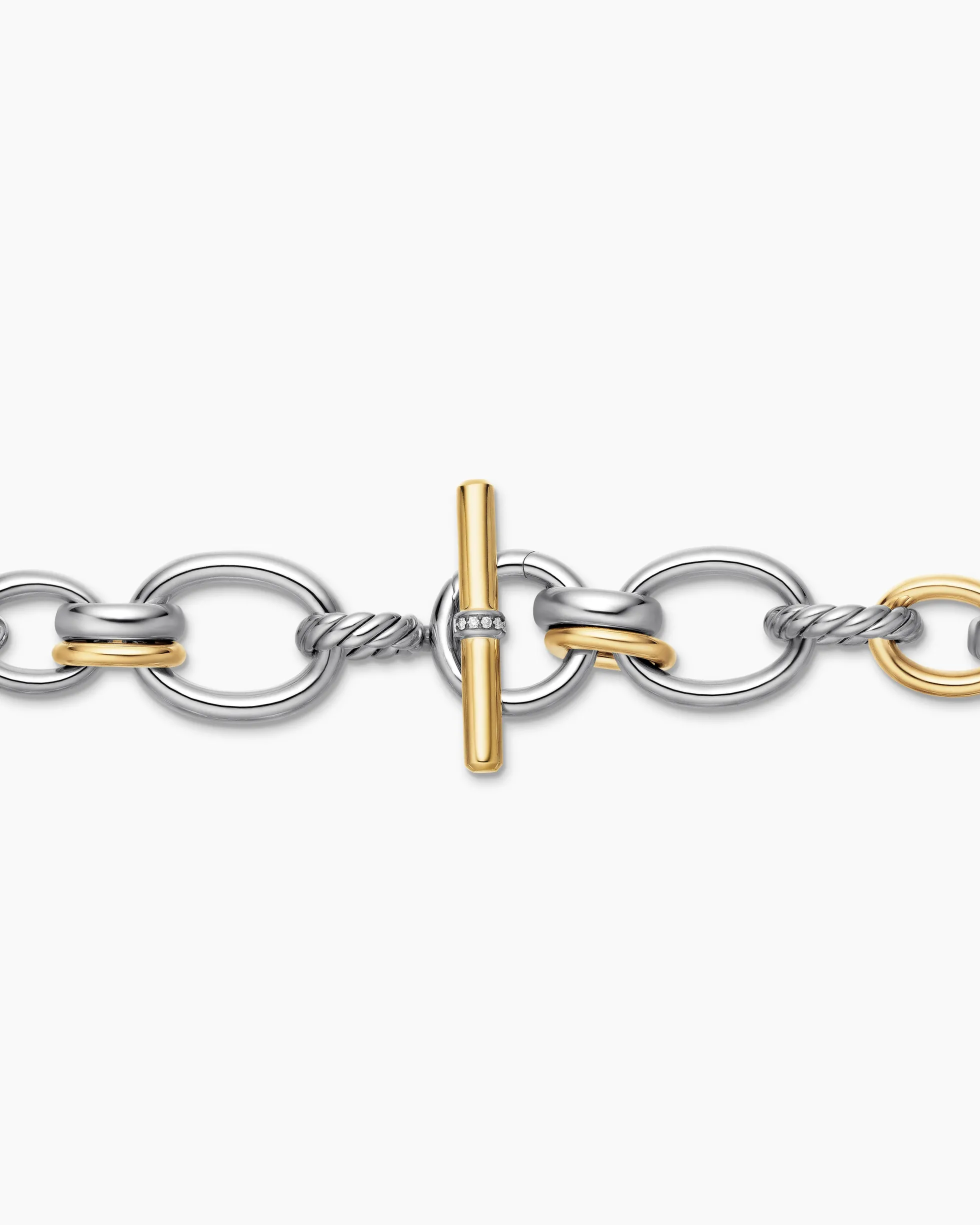 DY Mercer® Chain Necklace Sterling Silver with 18K Yellow Gold and Diamonds, 20mm