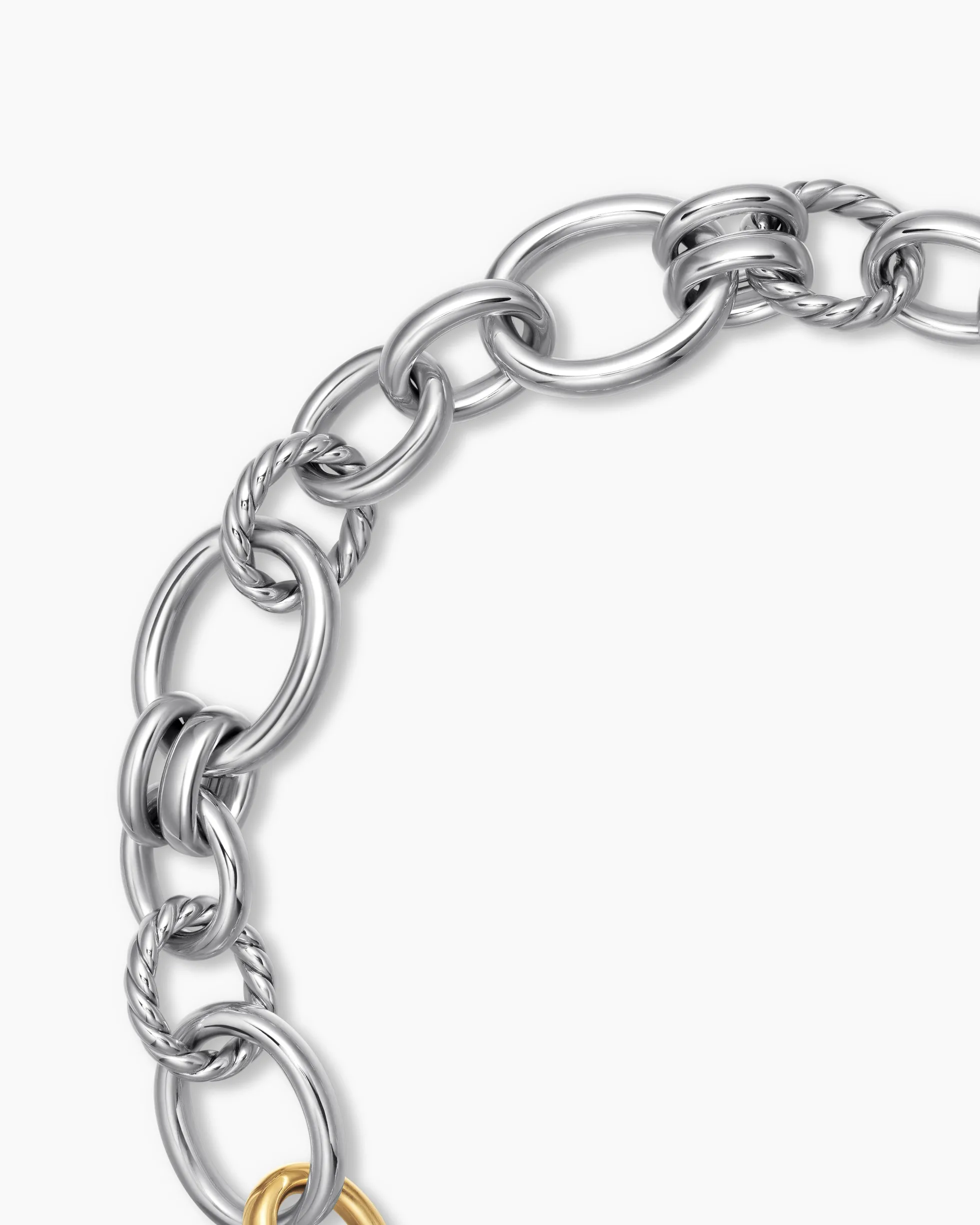 DY Mercer® Chain Necklace Sterling Silver with 18K Yellow Gold and Diamonds, 20mm