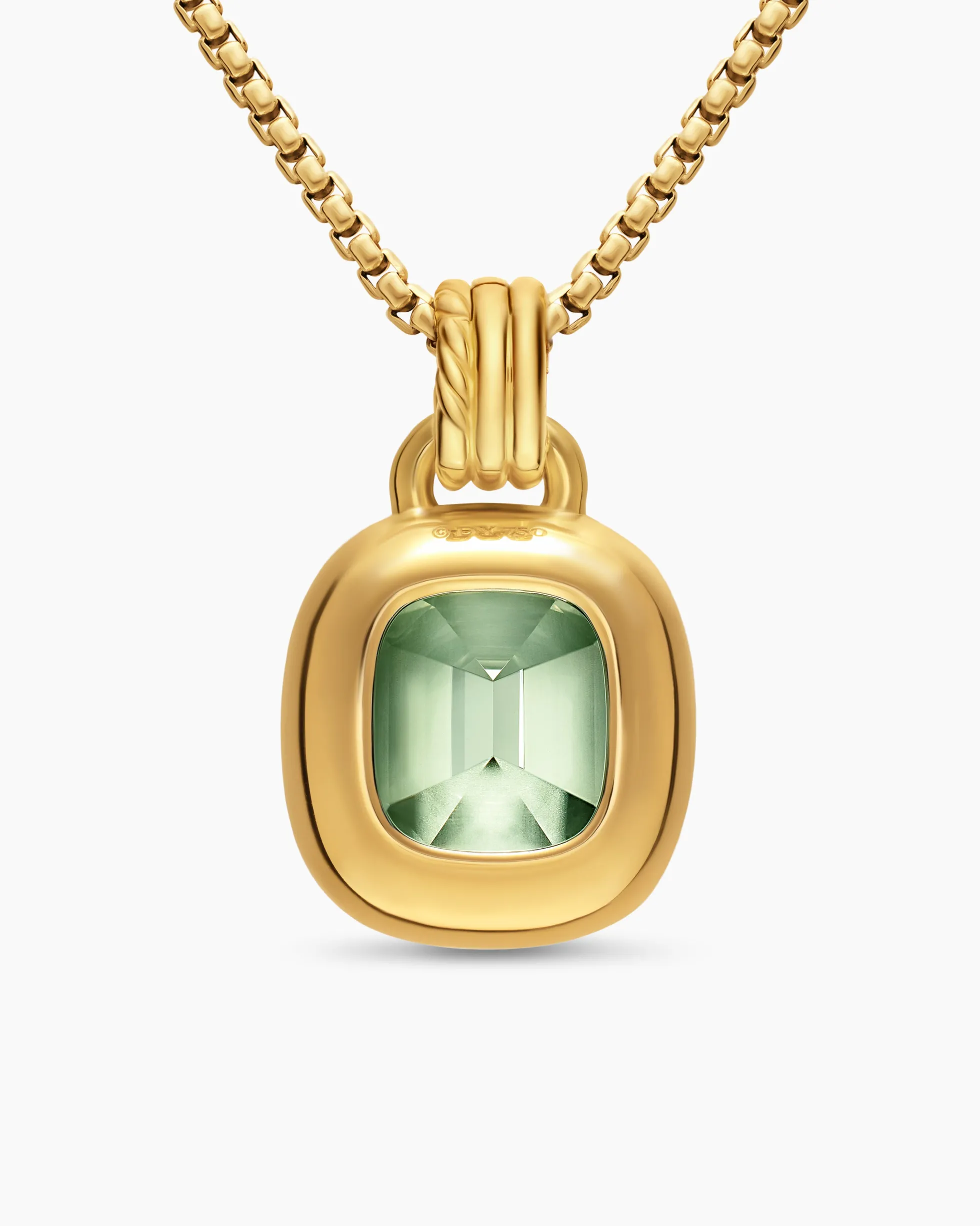 DY Mercer® Color Amulet 18K Yellow Gold with Prasiolite and Diamonds, 13mm