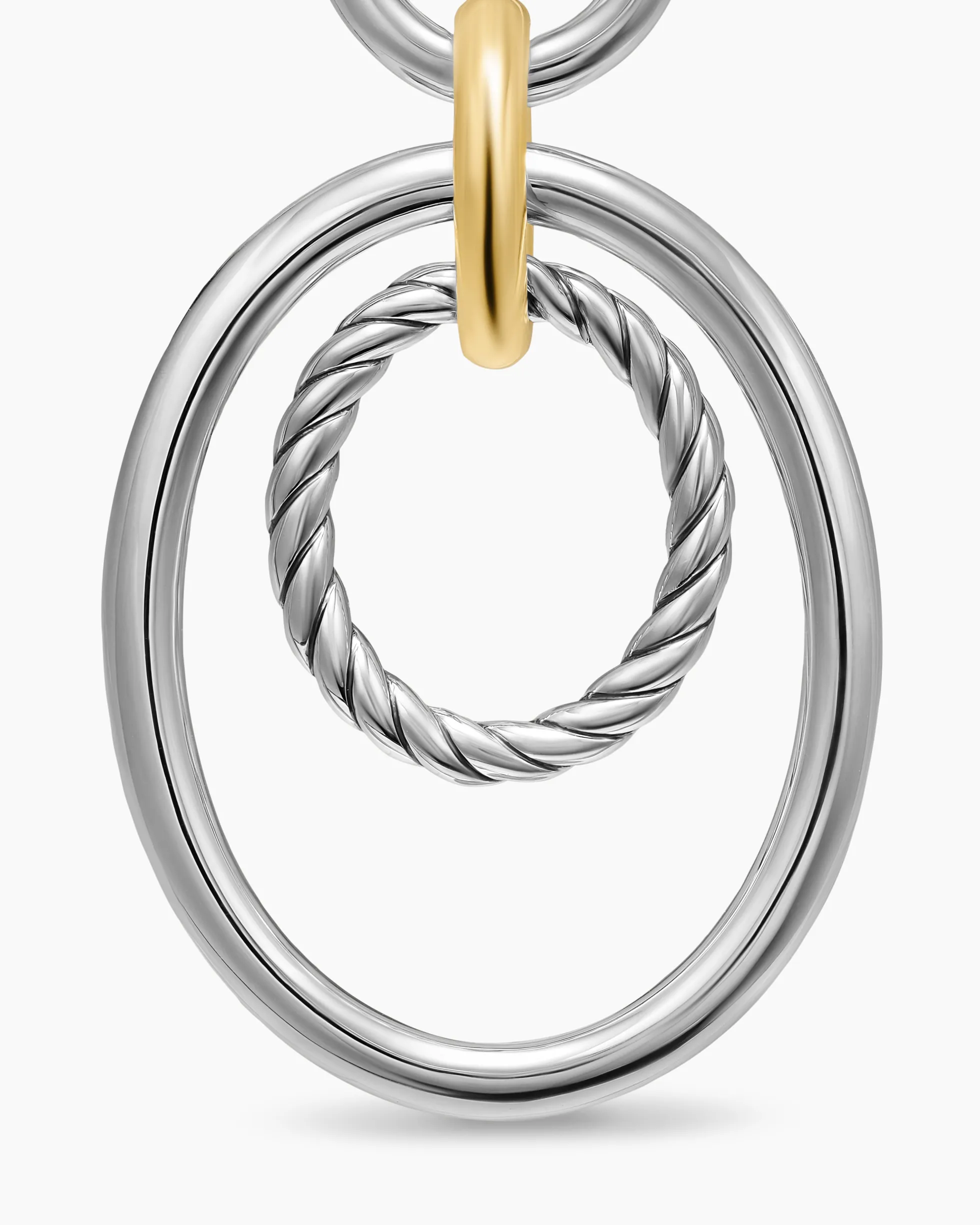 DY Mercer® Mobile Drop Earrings Sterling Silver with 18K Yellow Gold, 65.7mm