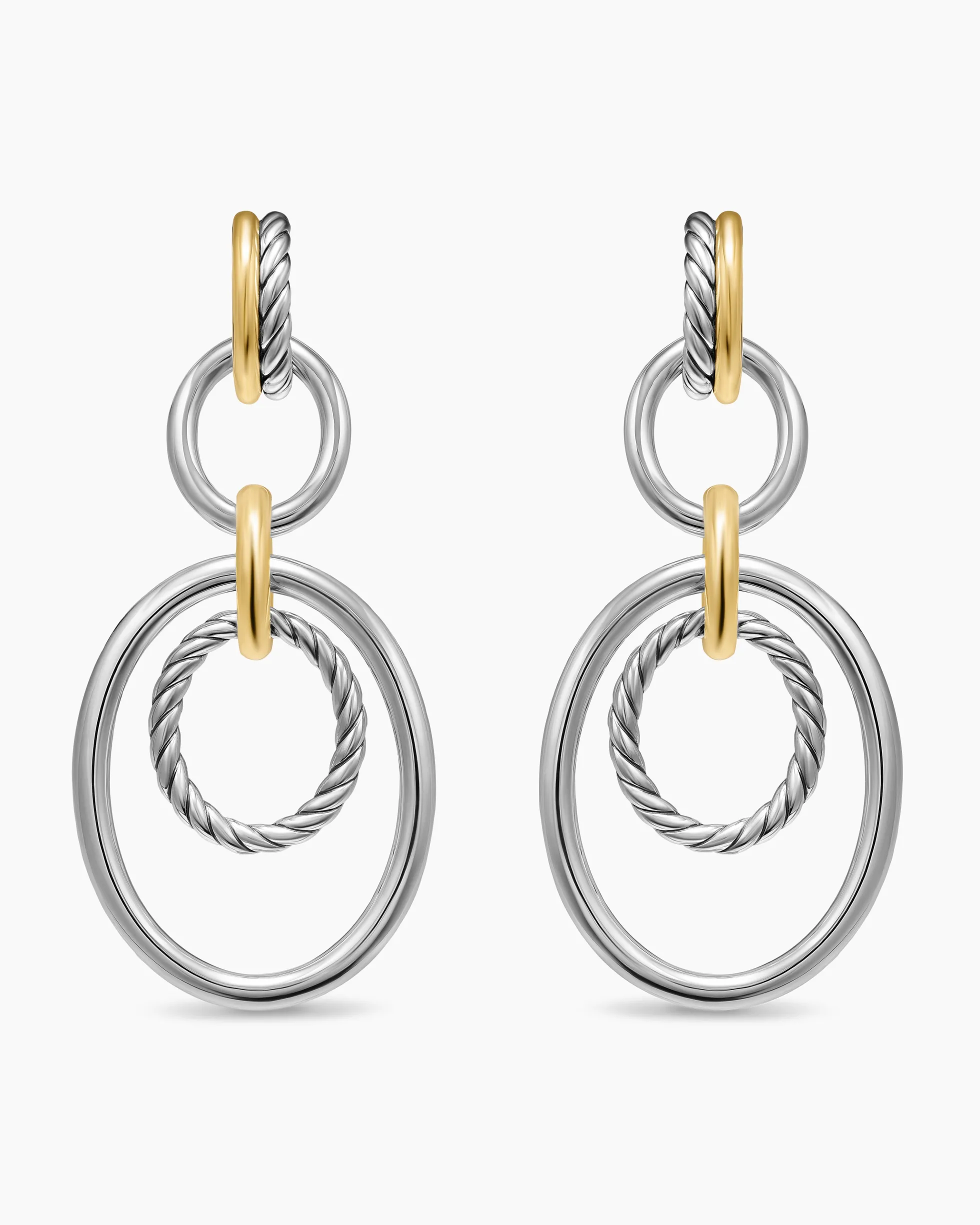 DY Mercer® Mobile Drop Earrings Sterling Silver with 18K Yellow Gold, 65.7mm