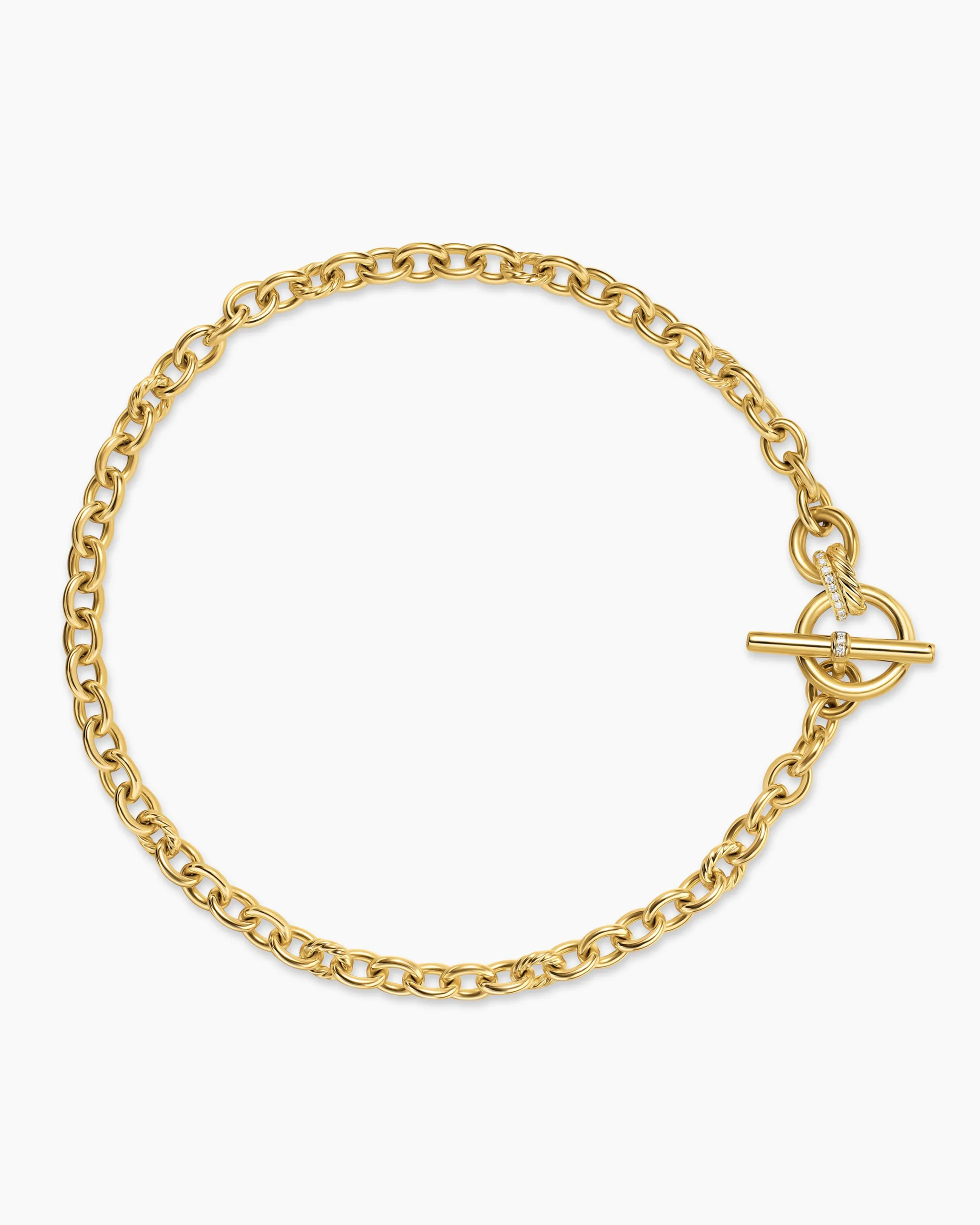 DY Mercer® Toggle Chain Necklace 18K Yellow Gold with Diamonds, 8mm